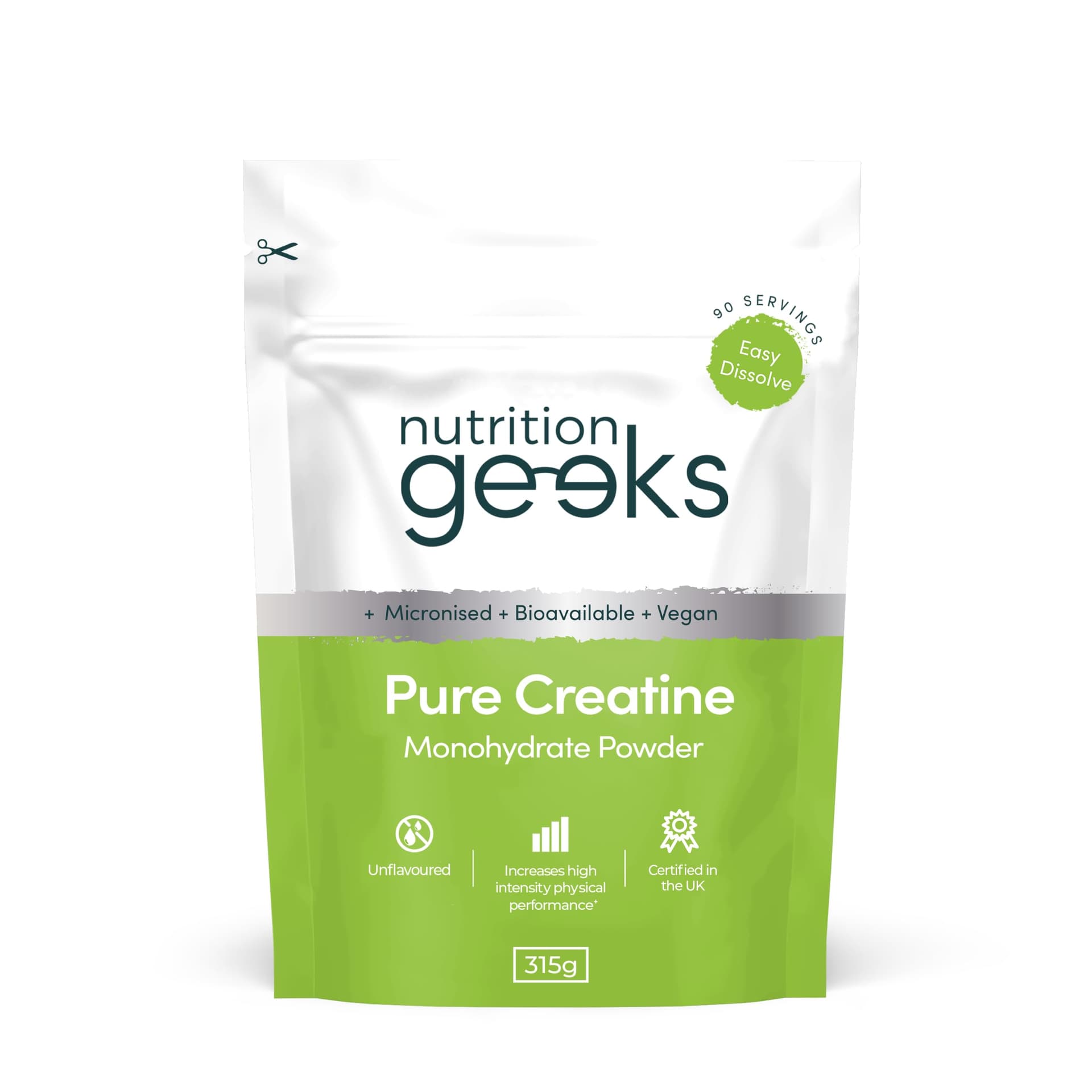 Nutrition Geeks Pure Creatine Monohydrate Powder - 315g