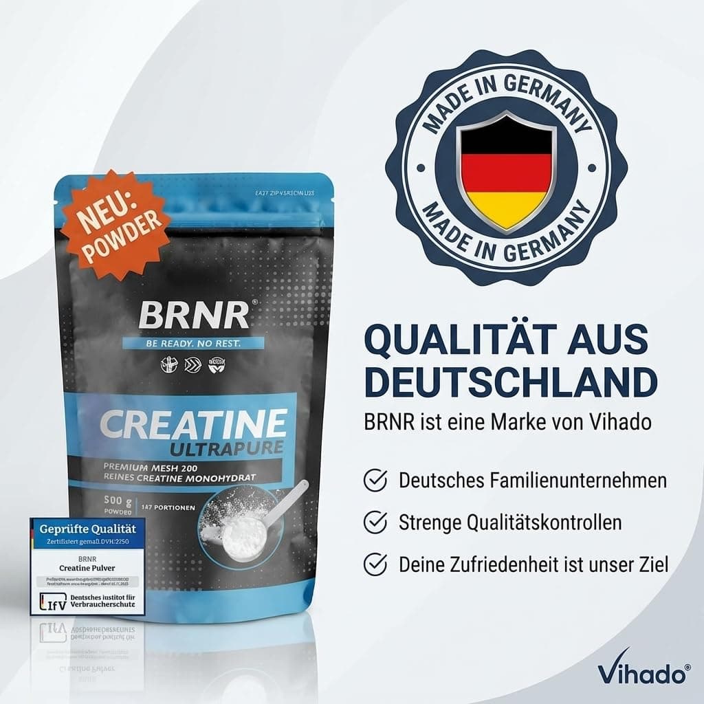 BRNR Creatin Monohydrat Pulver, 500g – Bild 5