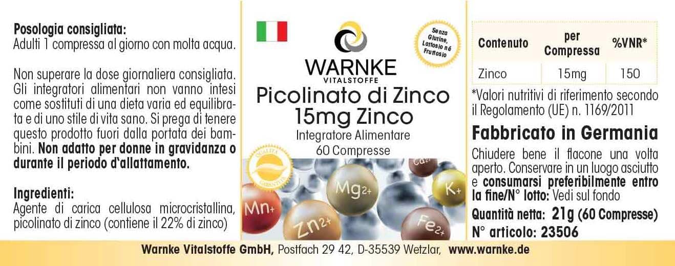 WARNKE VITALSTOFFE Zinktabletten - 15mg – Bild 7