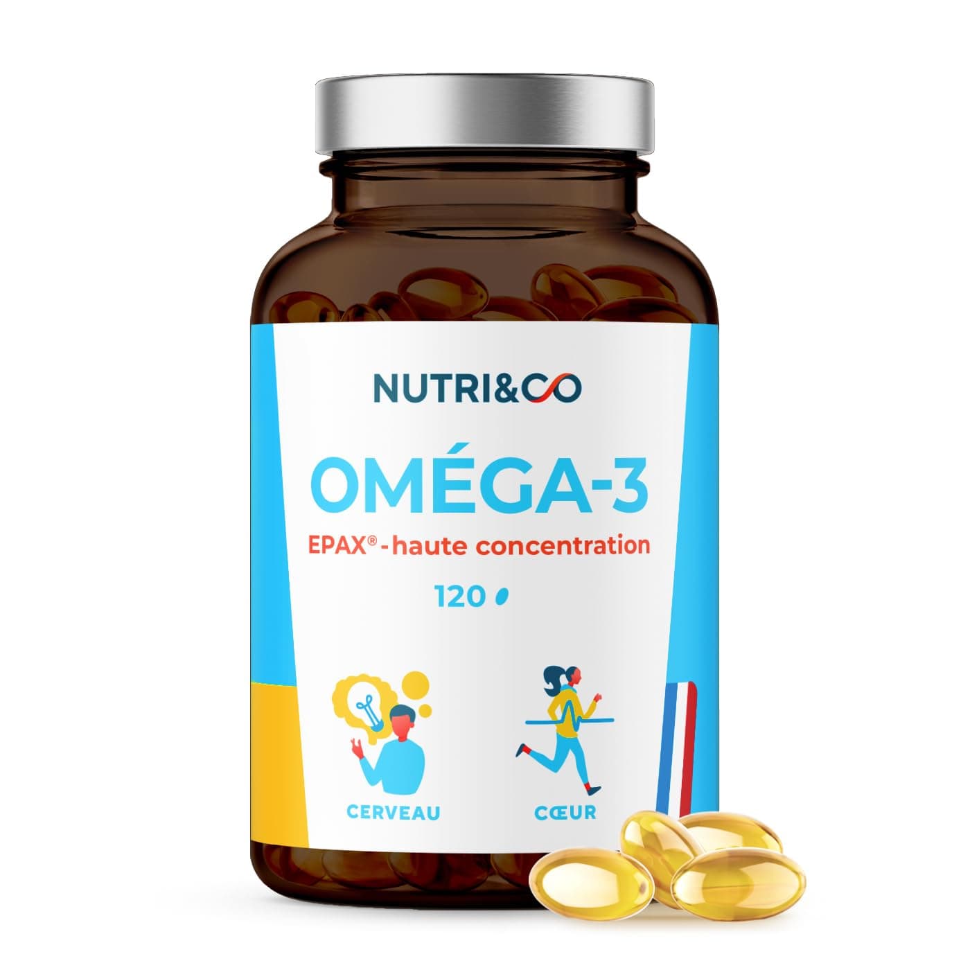NUTRI & CO NUTRI & CO Omega 3 Huile de Poissons Sauvages EPAX®