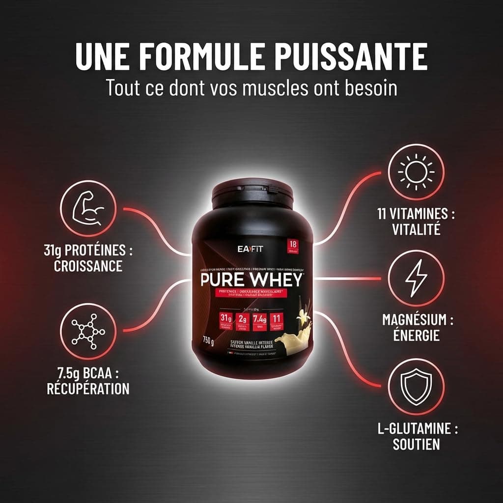 Eafit WHEY PROTEIN - Vanille - EAFIT - Marque Française N°1 en Nutrition Sportive - 31g – Bild 4