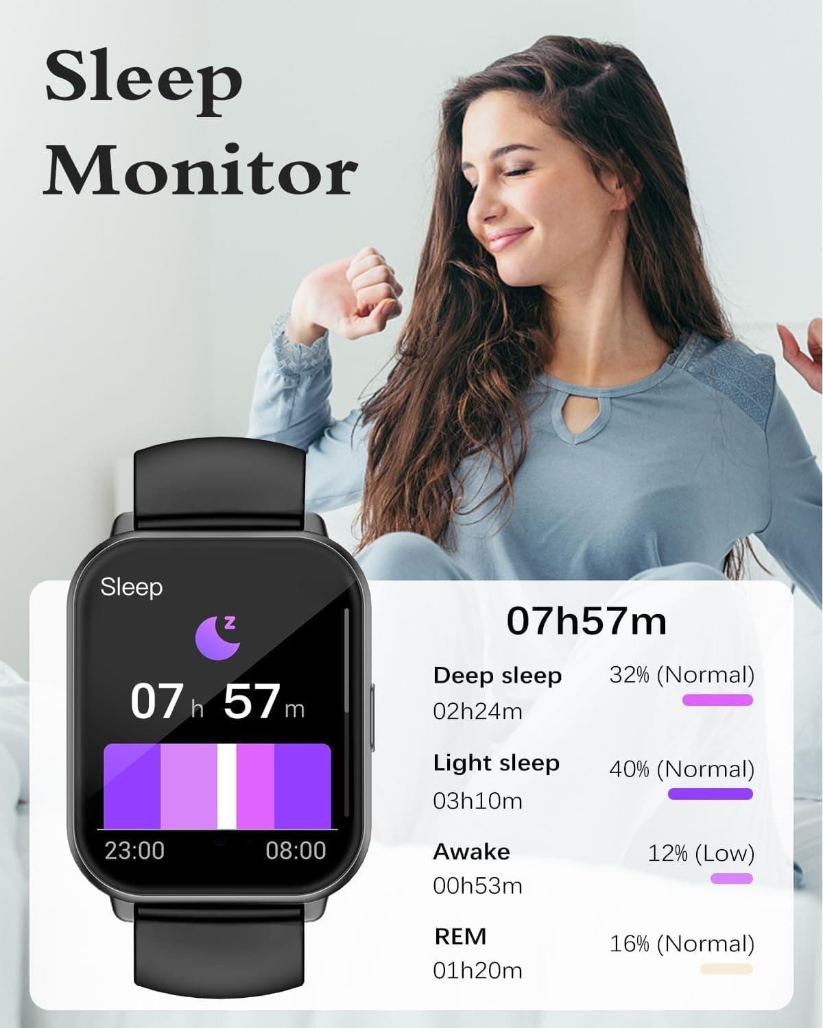 RUIMEN Montre Connectée Homme Femme avec Appel Bluetooth – Bild 6