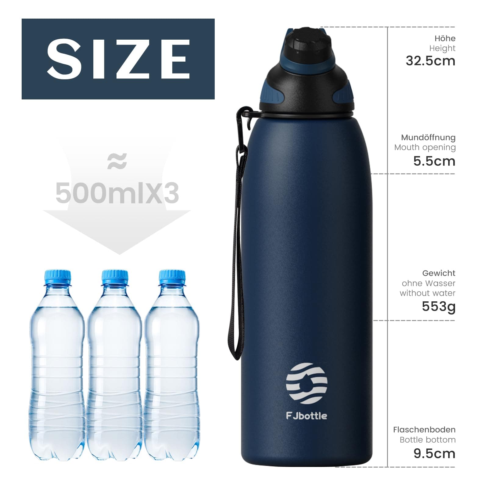Fjbottle Borraccia Termica con Tappo magnetico 1500ML – Bild 4