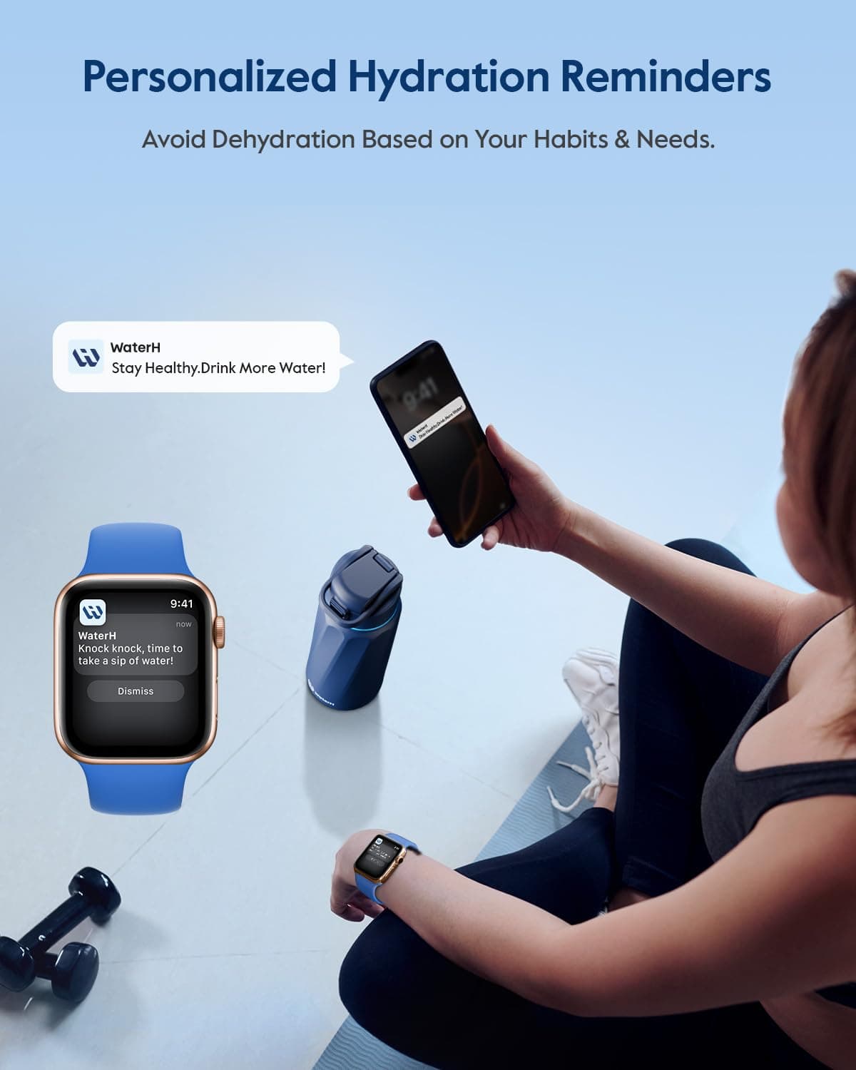 WATERH BOOST Smart Water Bottle with Reminder & Tracker – Bild 3