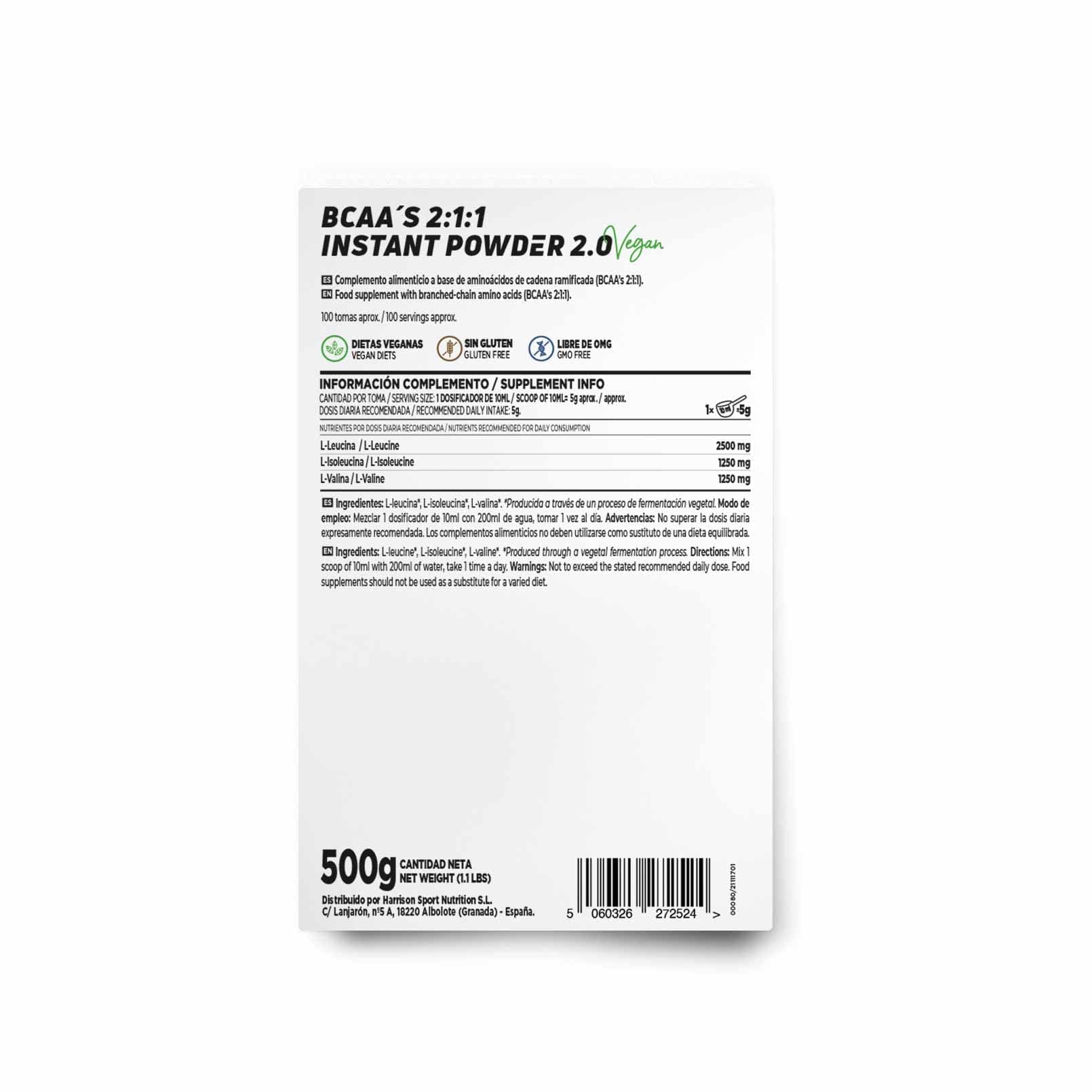 HSN BCAA’s Instantáneos 2:1:1 en Polvo | Sin Sabor 500g – Bild 2