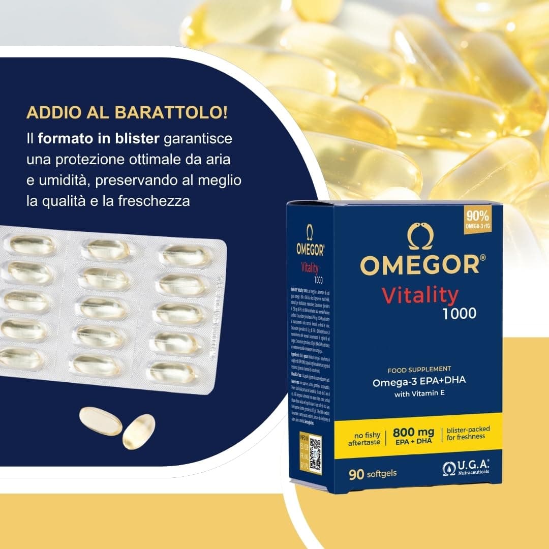 Omegor Omega 3 IFOS 5 Stelle 90 cps - Olio di Pesce Omega 3 1000mg – Bild 3