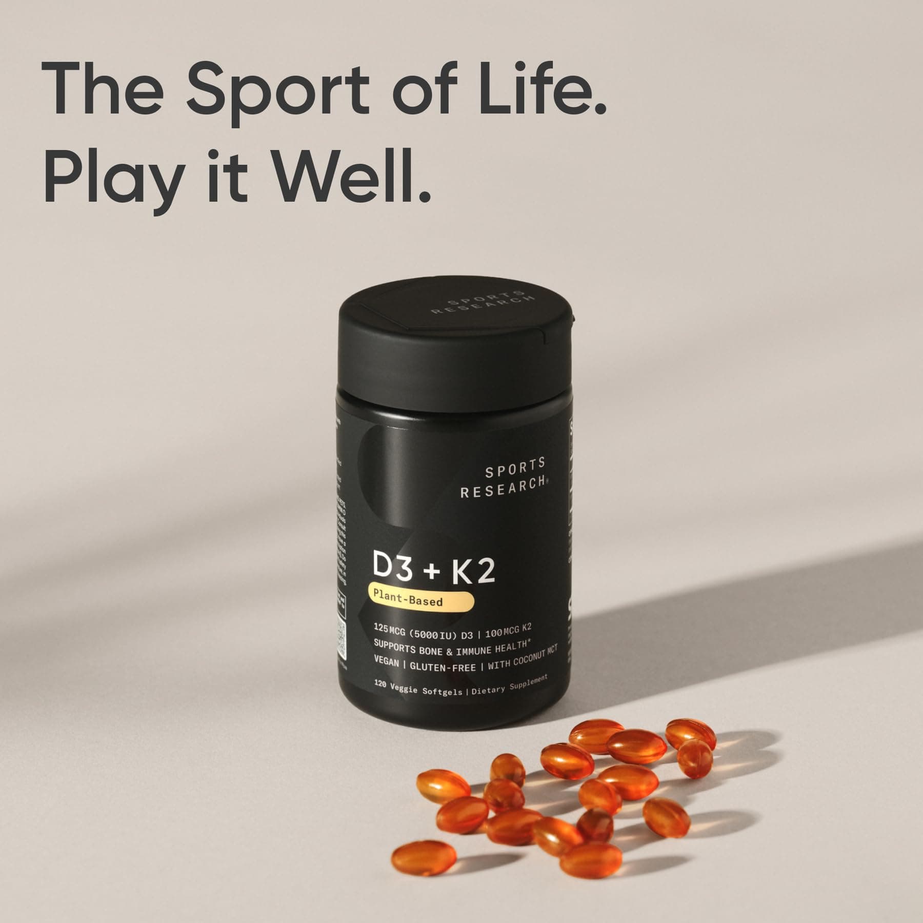 Sports Research Vitamin D3 with K2 Softgels – Bild 7