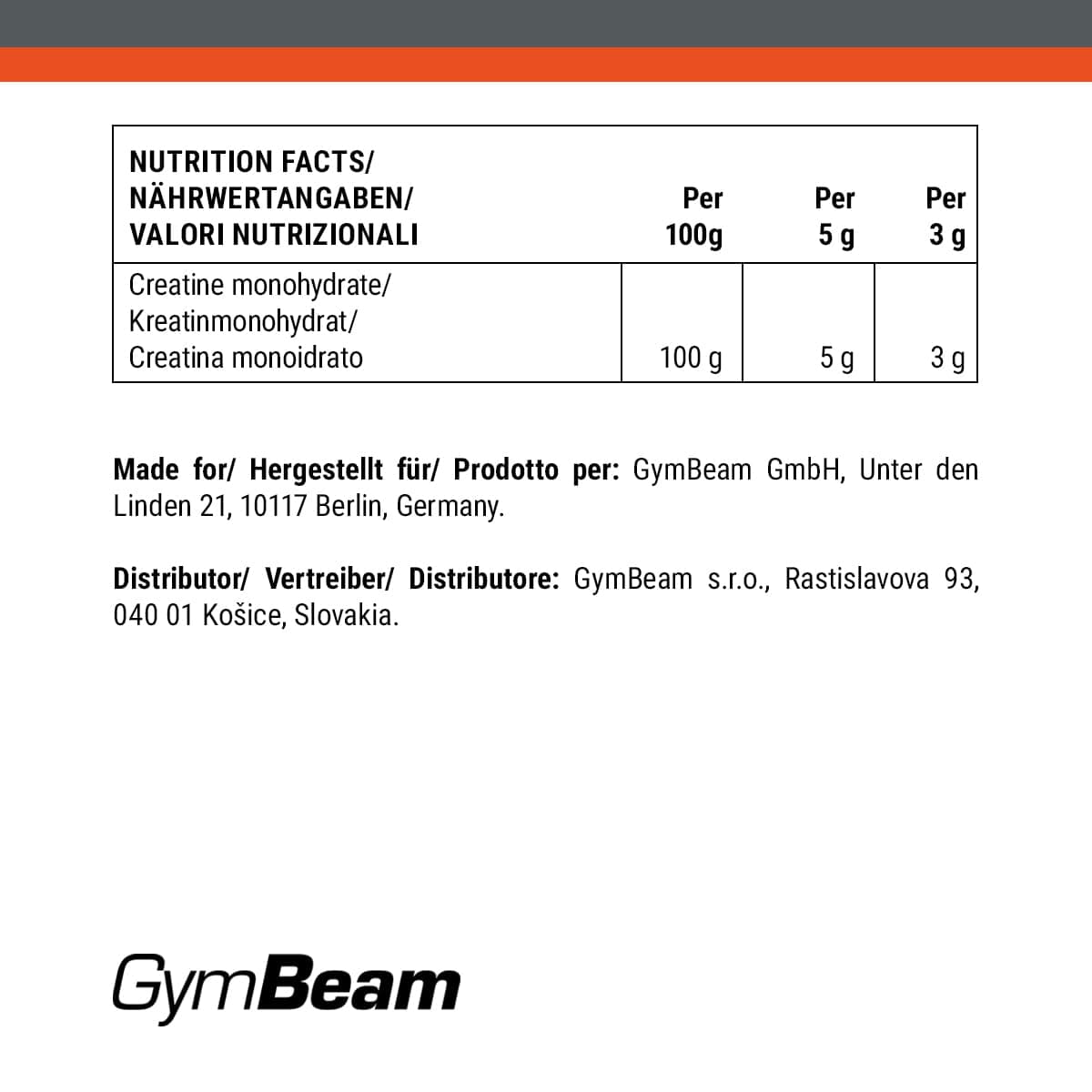 GymBeam Creapure ® Creatin Monohydrat Pulver – Bild 7