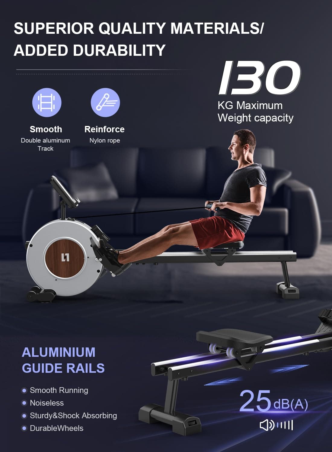 Neezee Rowing Machine for Home Gym – Bild 4