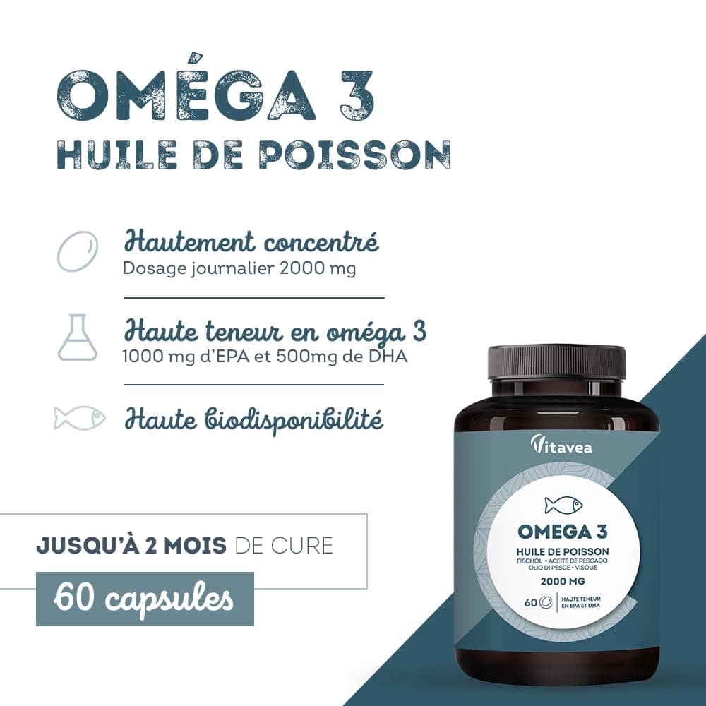 Vitavea Omega 3 Huile de Poissons Sauvages 2 000mg – Bild 2