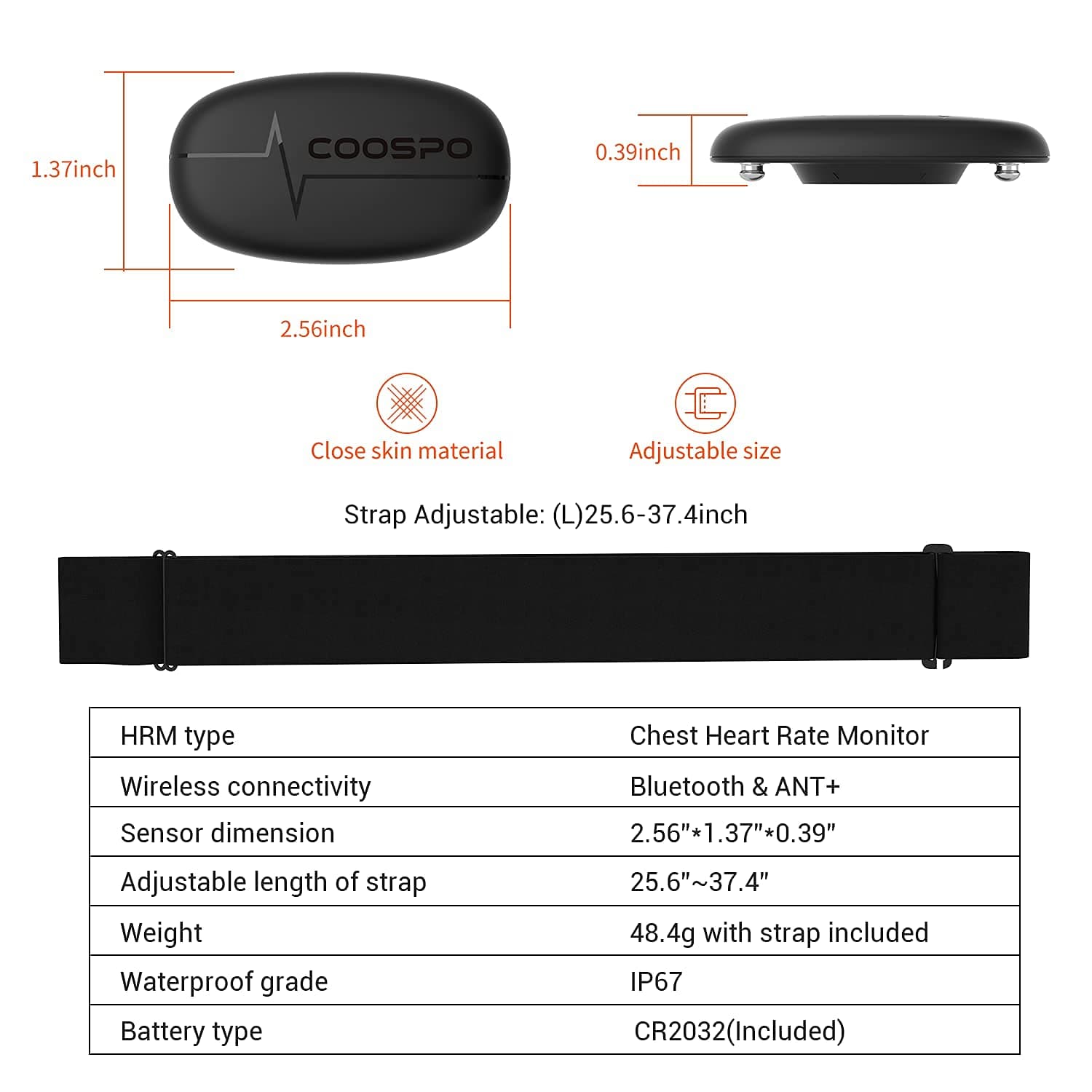 CooSpo H6 Heart Rate Monitor Chest Strap Bluetooth 4.0 ANT+ – Bild 6