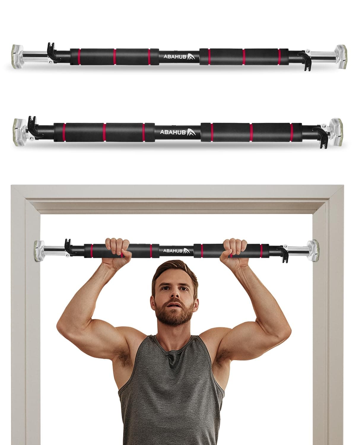 Abahub Barre de Traction Porte Réglable 65-100cm sans Vis
