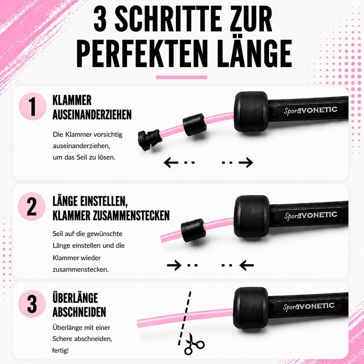 SPORTIVONETIC® Premium Springseil für Erwachsene & Kinder – Bild 2