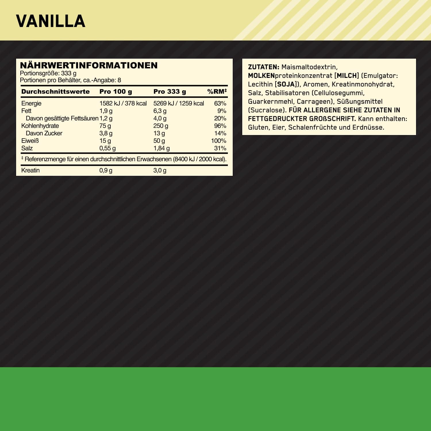 Optimum Nutrition Serious Mass 2025 Weight Gainer Pulver, Geschmack Vanille, 2.66kg – Bild 4