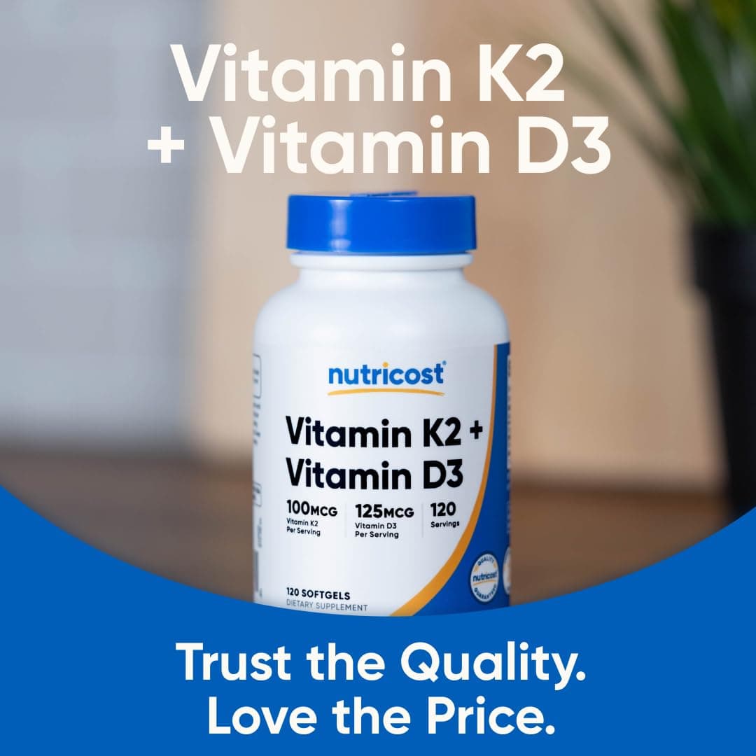 Nutricost Vitamin D3 + K2 (5000 IU D3 / 100mcg MK7) – Bild 5