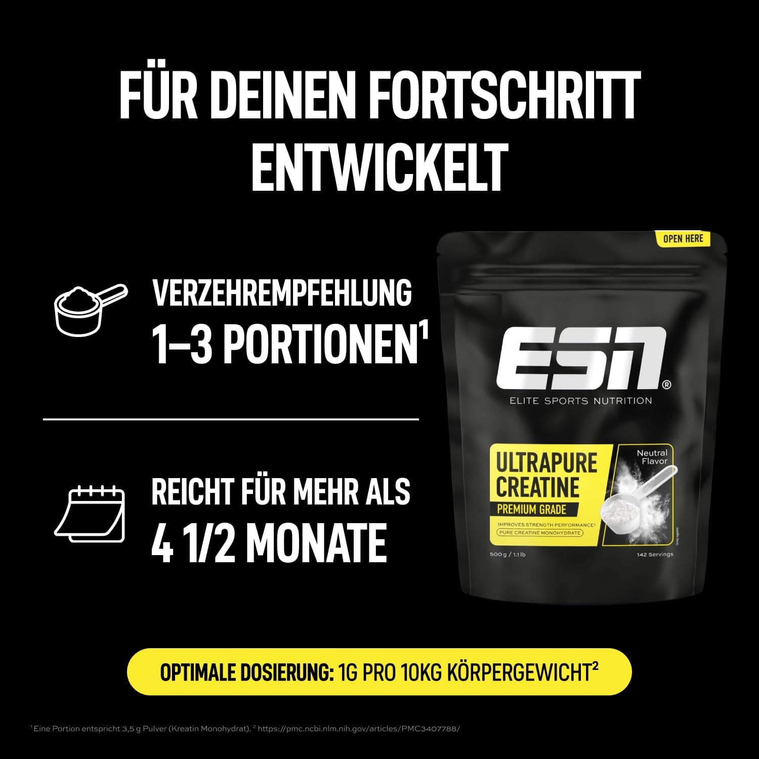 ESN Ultrapure Creatine Monohydrate, 500 g – Bild 6