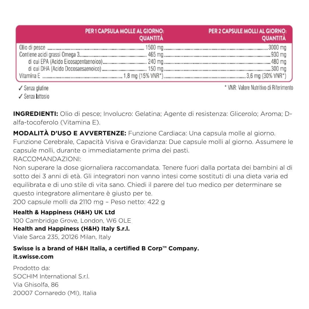 Swisse Integratore Omega 3 IFOS 5 Stelle, 200 Capsule – Bild 5