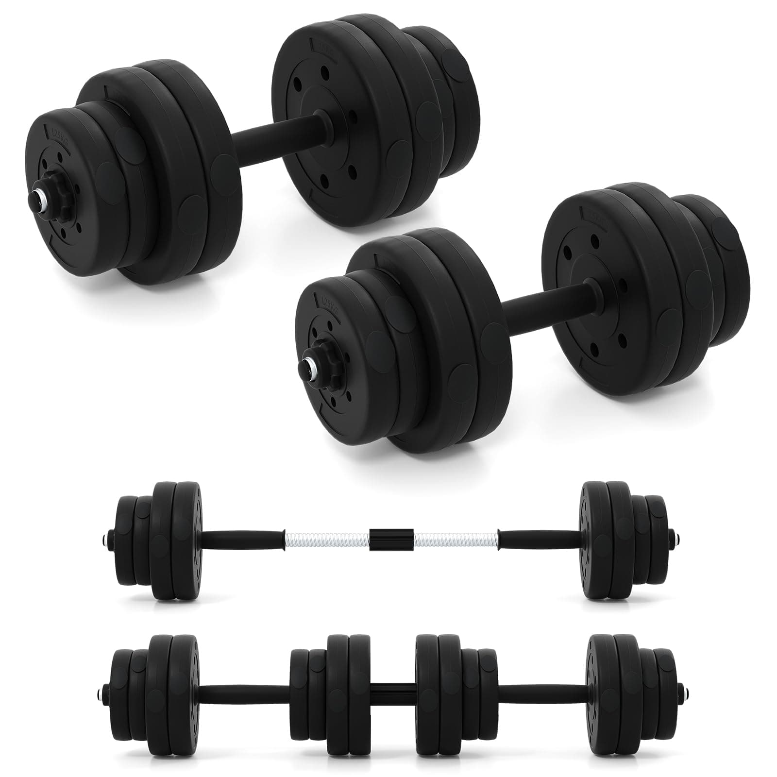 COSTWAY COSTWAY Set di 2 Manubri Regolabili 30 Kg