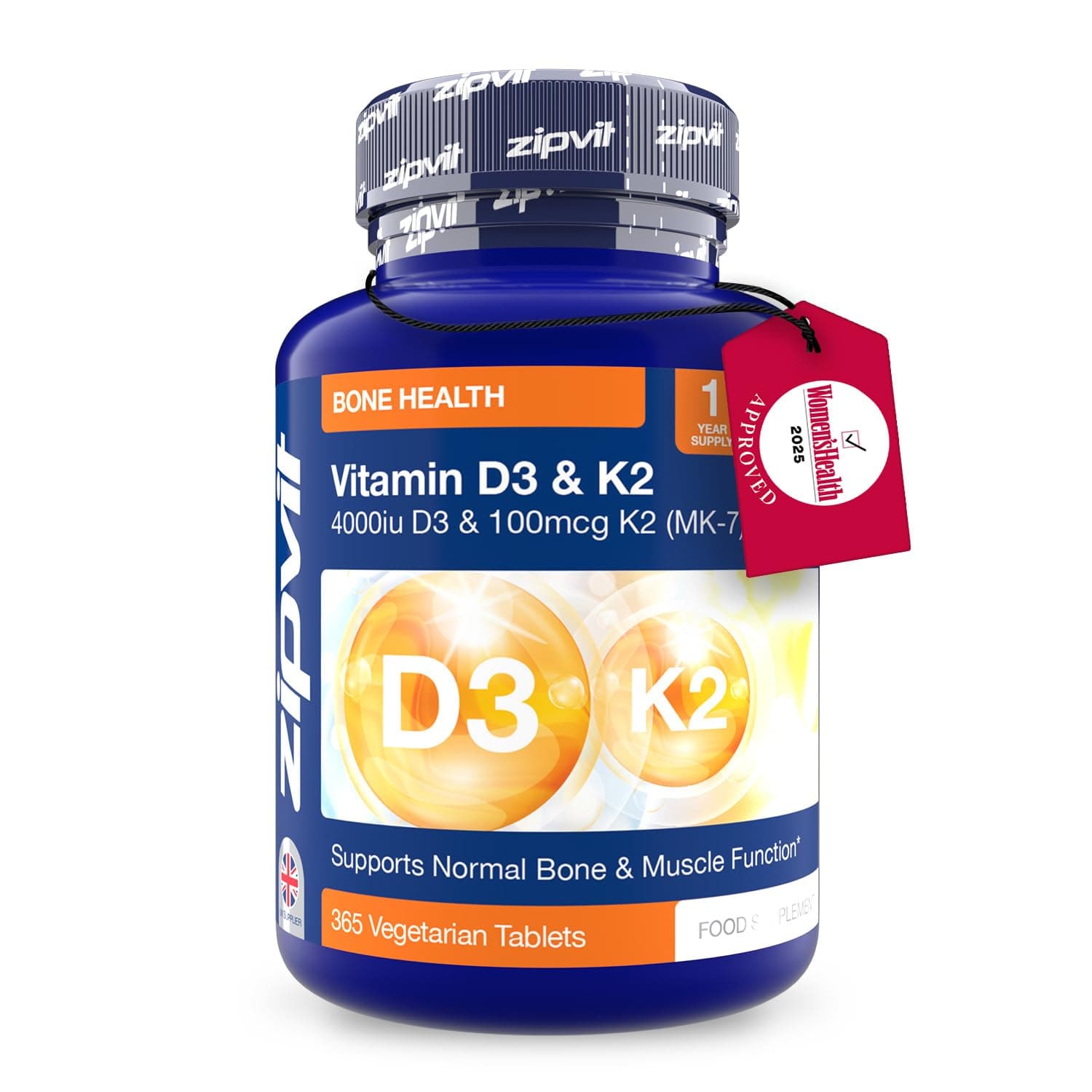 Zipvit Vitamin D3 4000 iu & Vitamin K2 MK7 100μg
