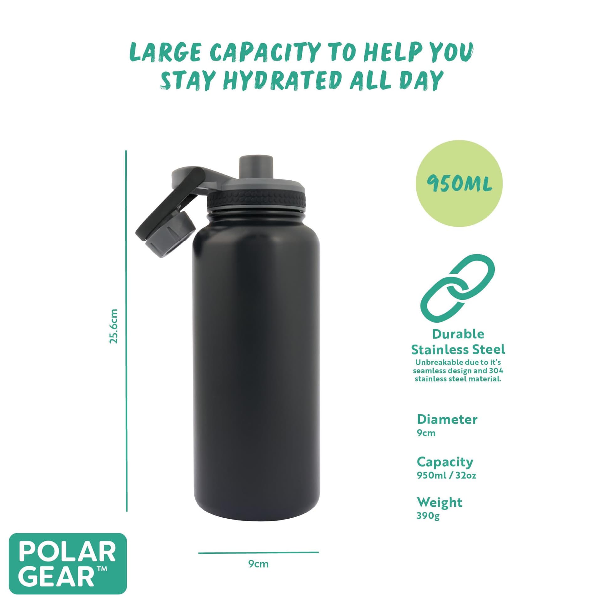 Polar Gear Stainless Steel Water Bottle 1L – Bild 3