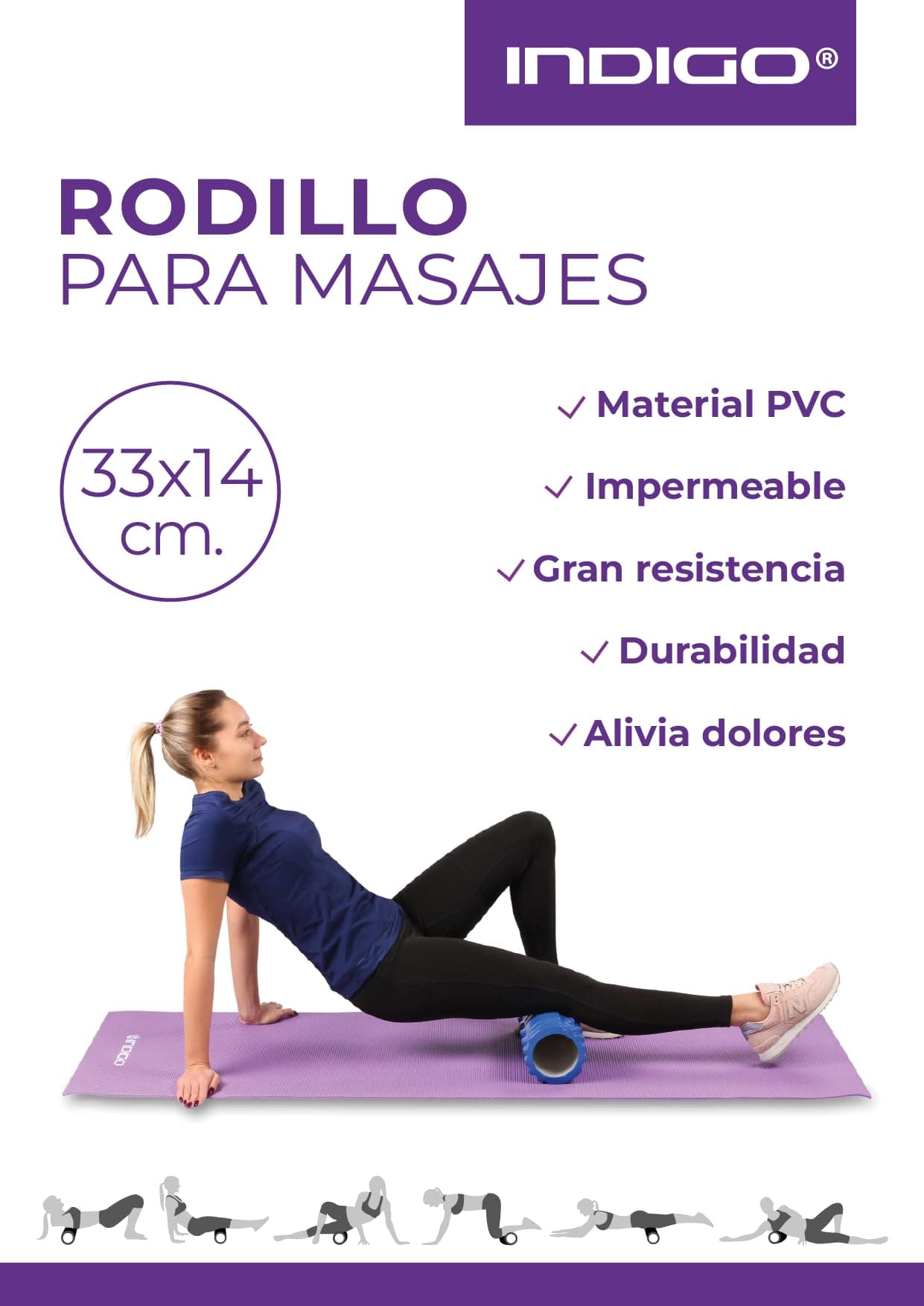 DRUNA Foam Roller Rodillo Masaje Muscular Multiuso para – Bild 4
