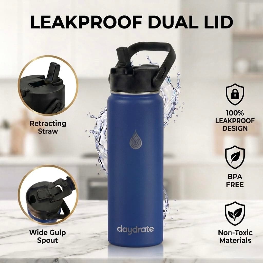 daydrate Insulated Metal Water Bottle with Straw 750ml – Bild 3