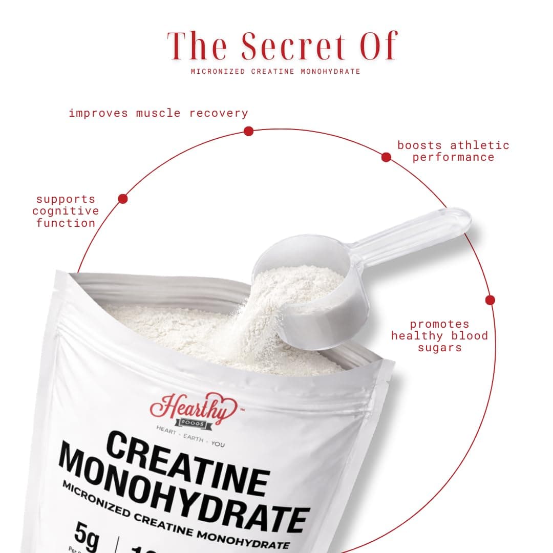 HEARTHY FOODS Creatine Monohydrate Micronized Powder 500G – Bild 6