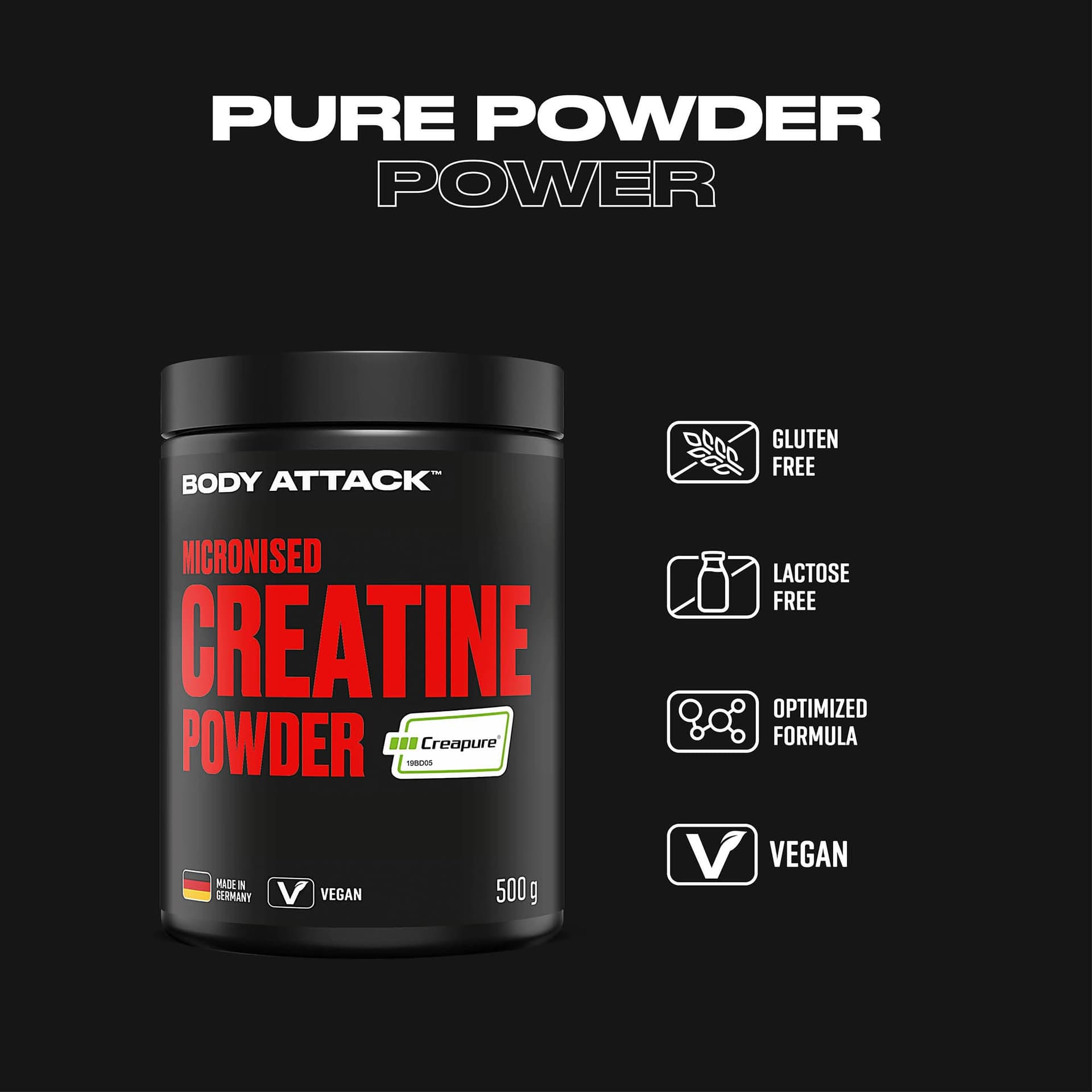 Body Attack Micronised Creatine Powder (Creapure®) 500 g – Bild 4