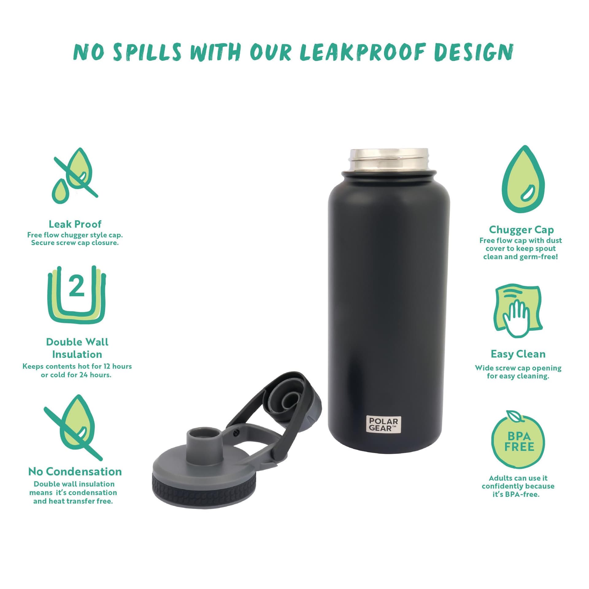 Polar Gear Stainless Steel Water Bottle 1L – Bild 5