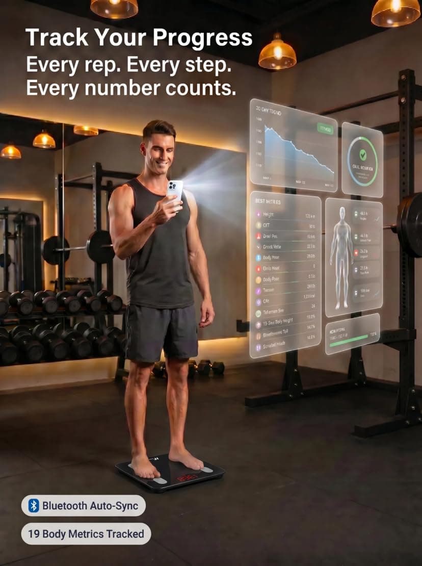 HomeFashion HFitness 19 Metrics Body Composition Smart Scale Bathroom – Bild 2