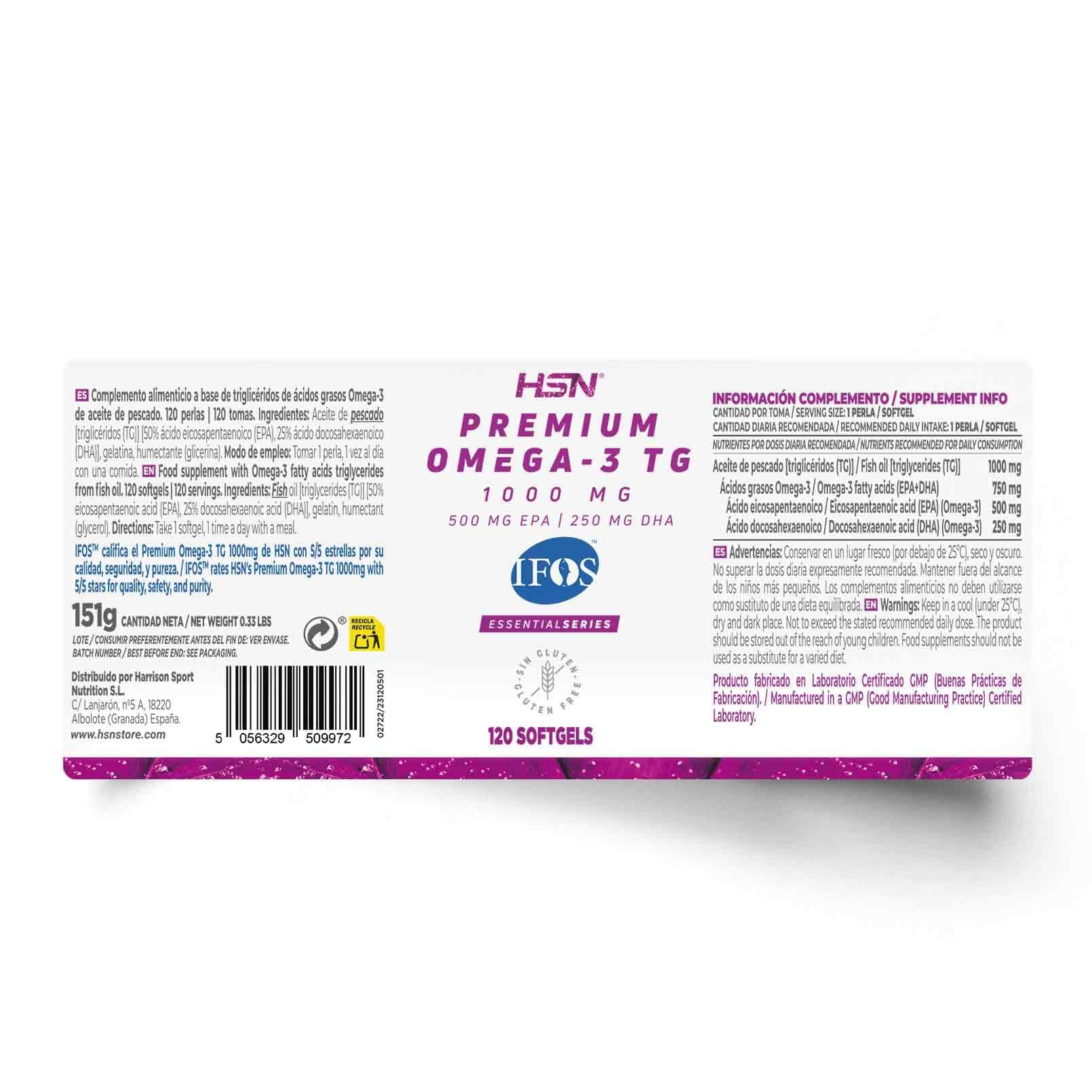 HSN Premium Omega 3 IFOS 5 Estrellas 120 Perlas | 1000mg – Bild 2