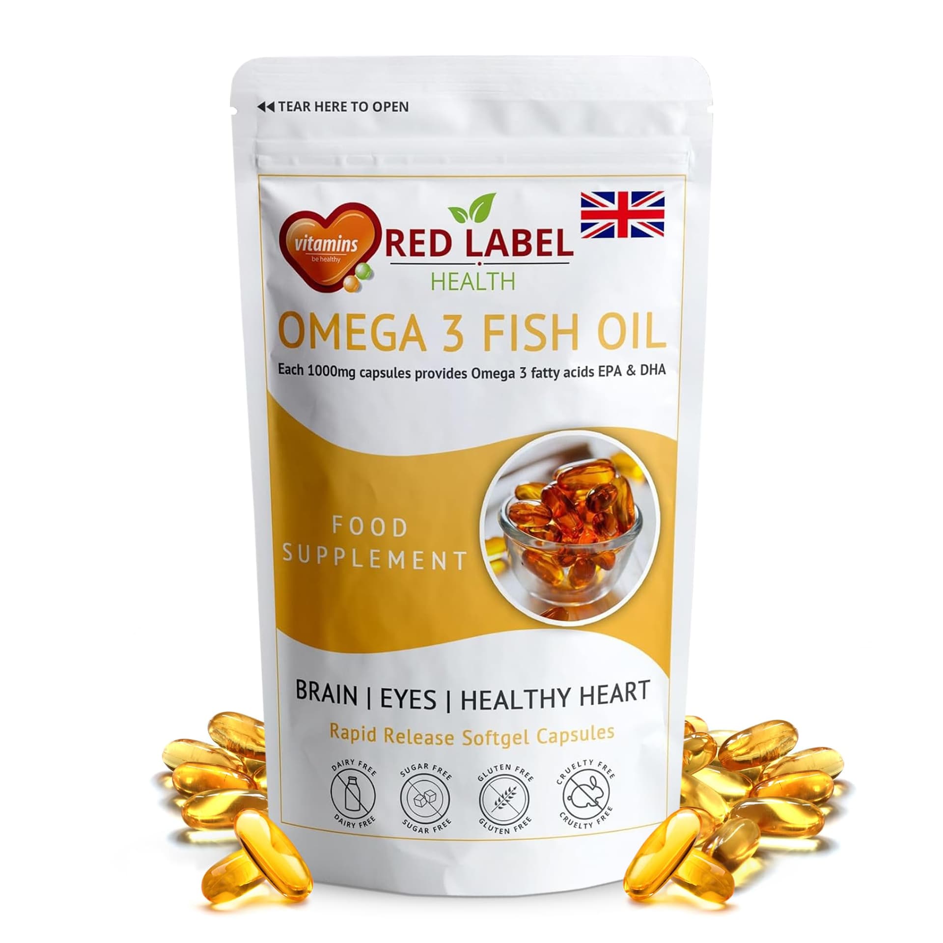 Red Label Health Omega 3 Fish Oil 1000mg