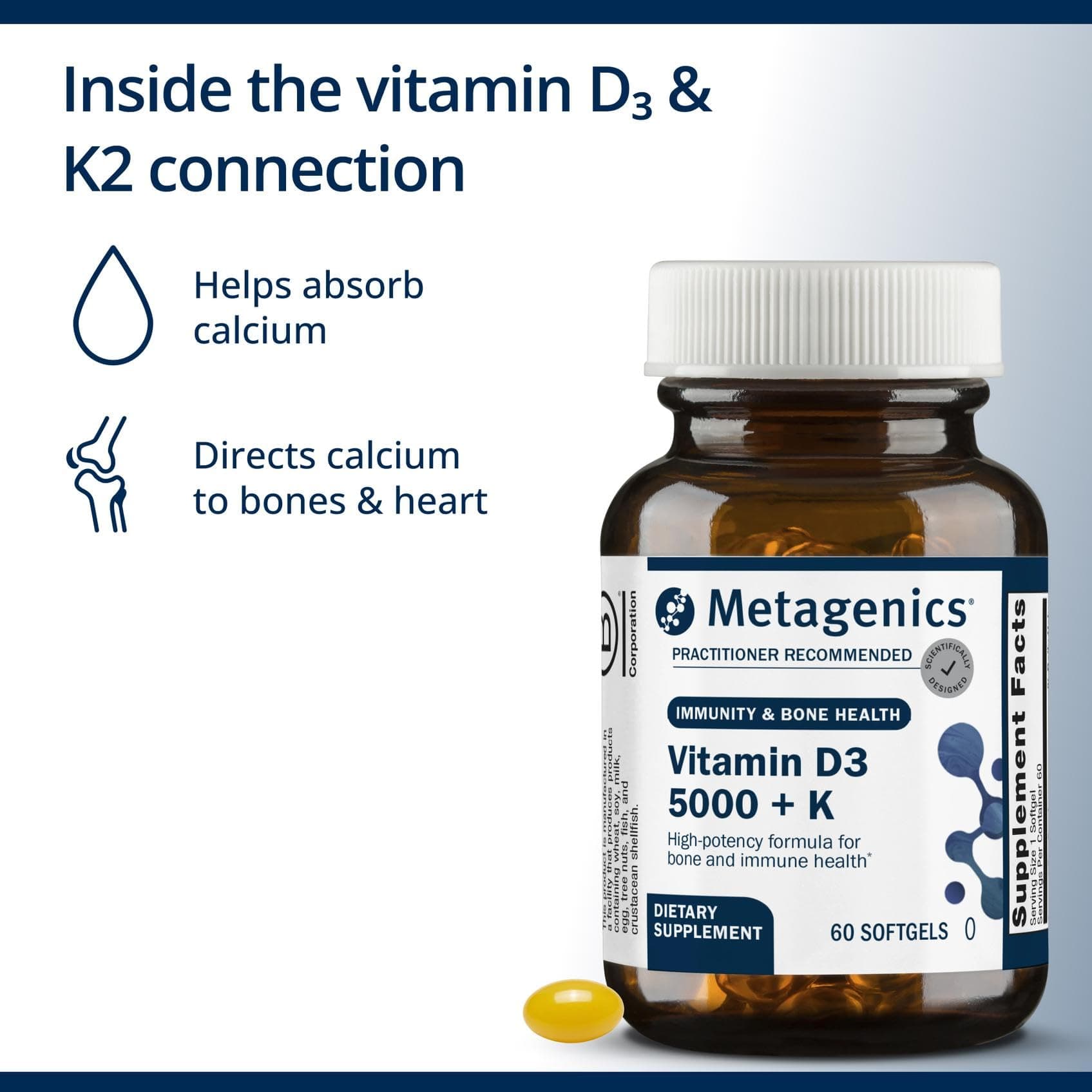 Metagenics Vitamin D3 and Vitamin K2 5,000 IU with MK-7 – Bild 4