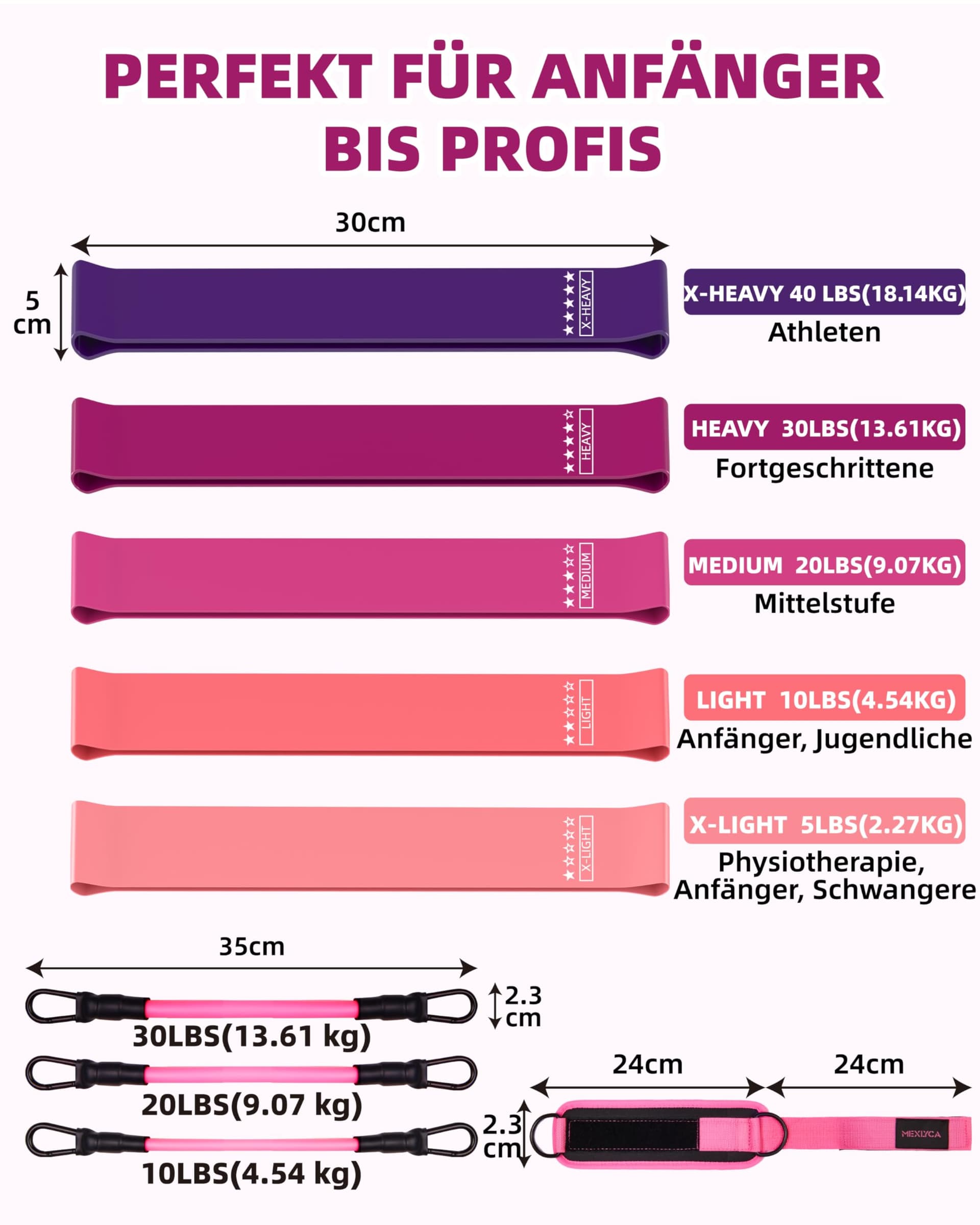 Mexlyca Set di Elastici Fitness, 12 Pezzi – Bild 2
