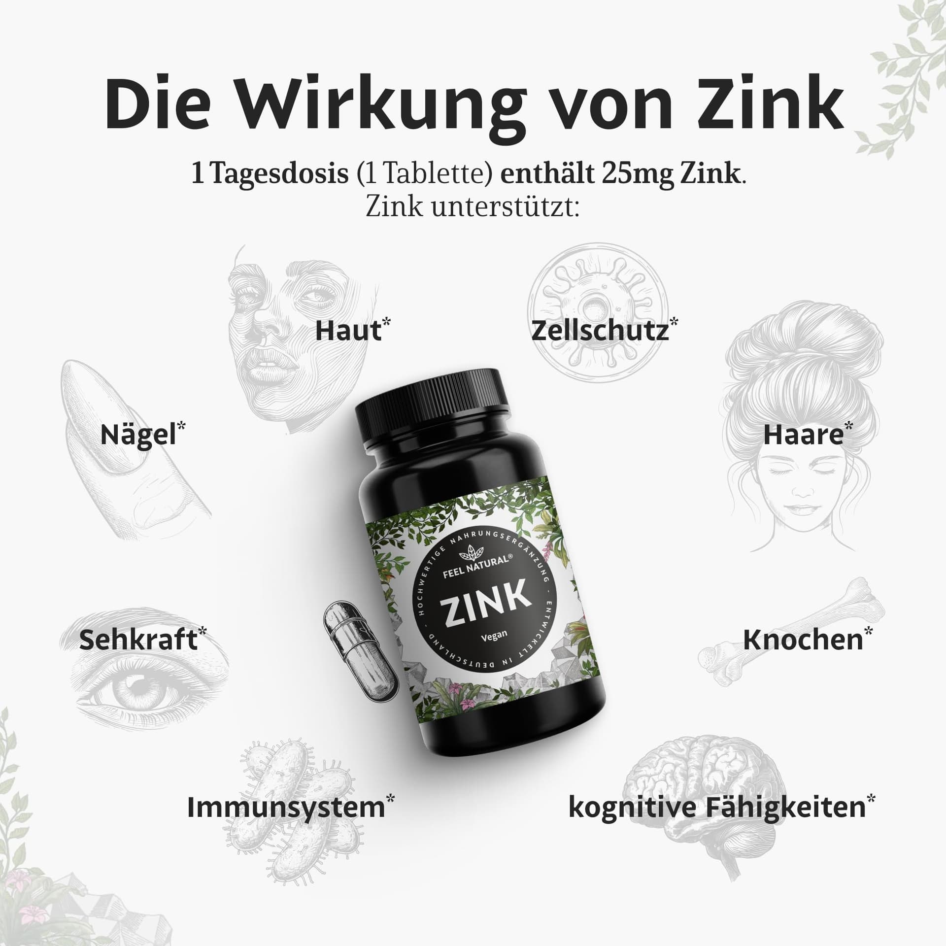 Feel Natural Zink Tabletten - 365 Stück – Bild 2