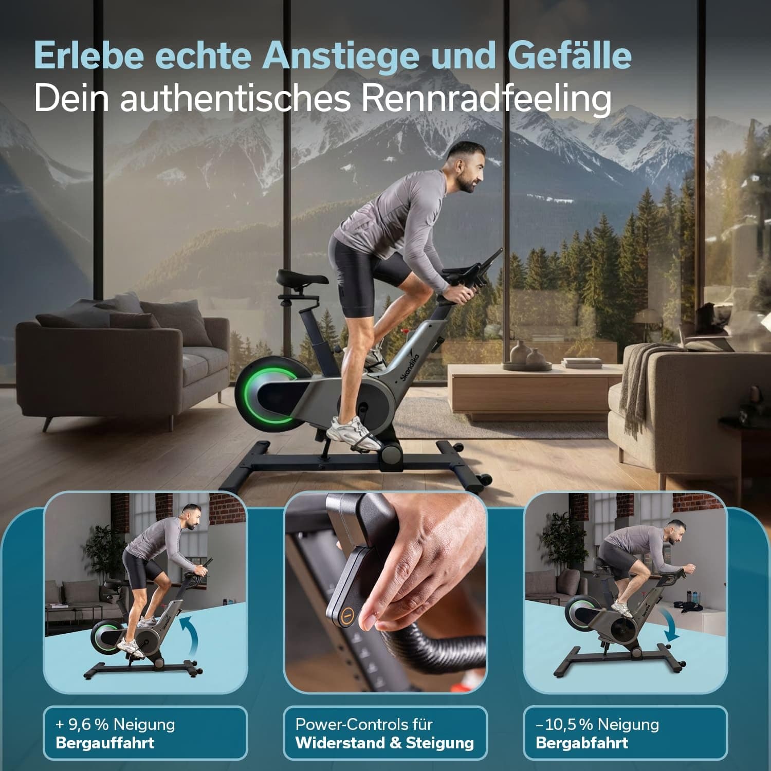 Skandika Spinning Bike Indoor Kliva 500-S – Bild 2