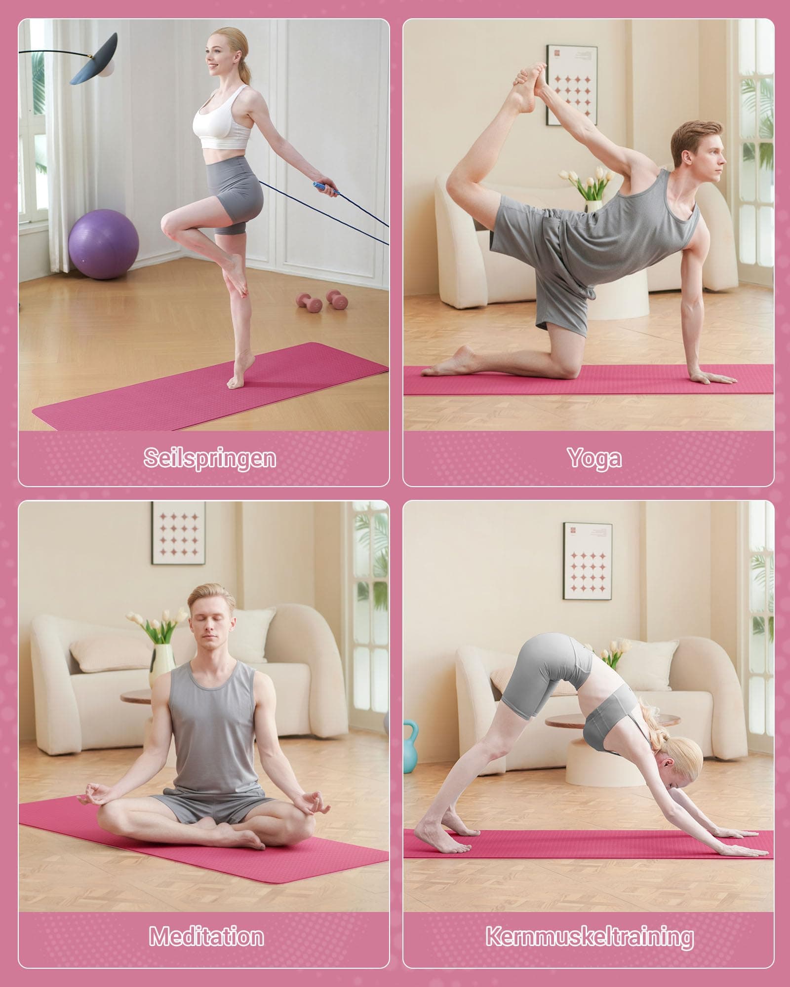 Narwhal Good Nite Gymnastikmatte Yogamatte Fitnessmatte Rutschfest – Bild 3
