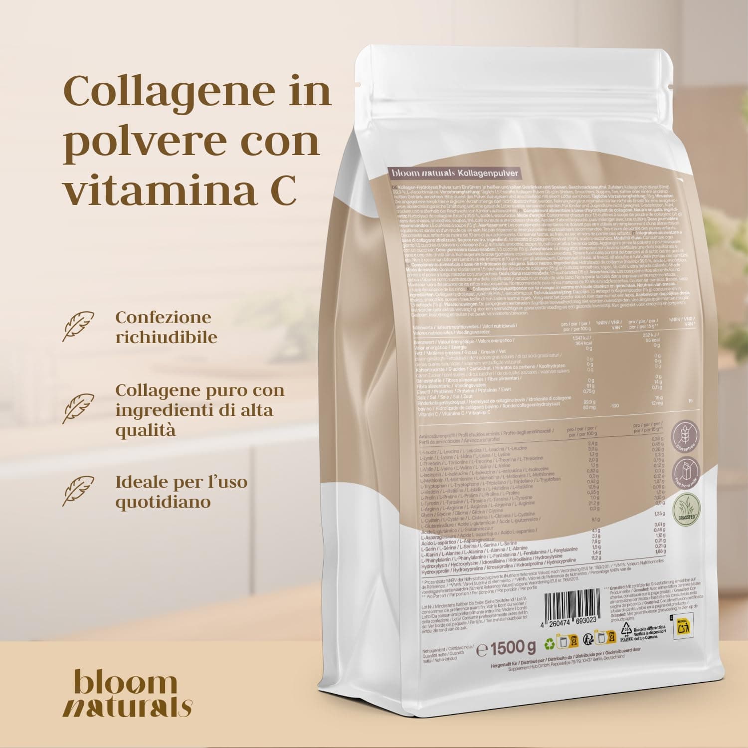 Grassgefüttertes Collagen Pulver 1500g – Bild 8