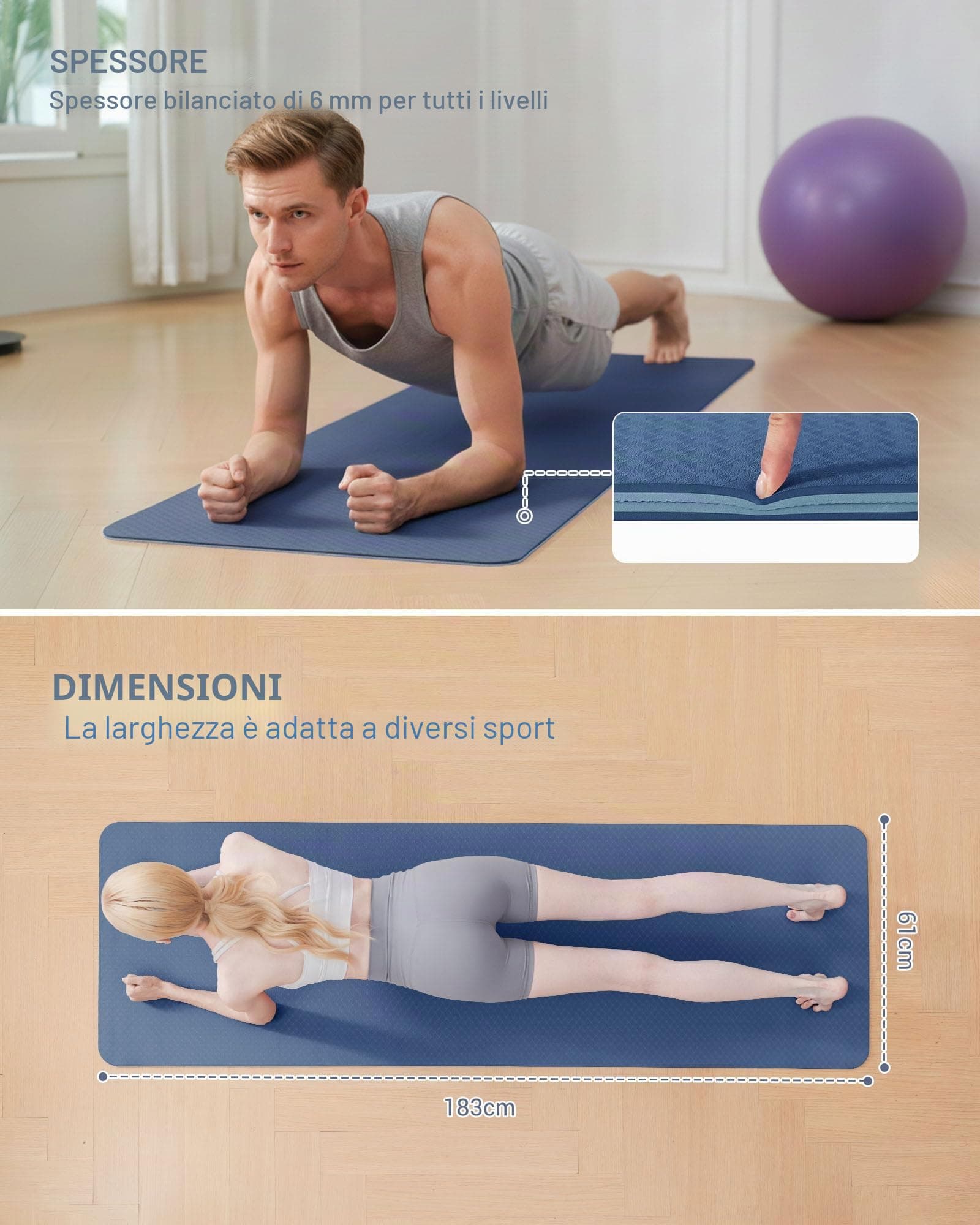 Narwhal Good Nite Tappetino da Ginnastica da Yoga Tappetino – Bild 2