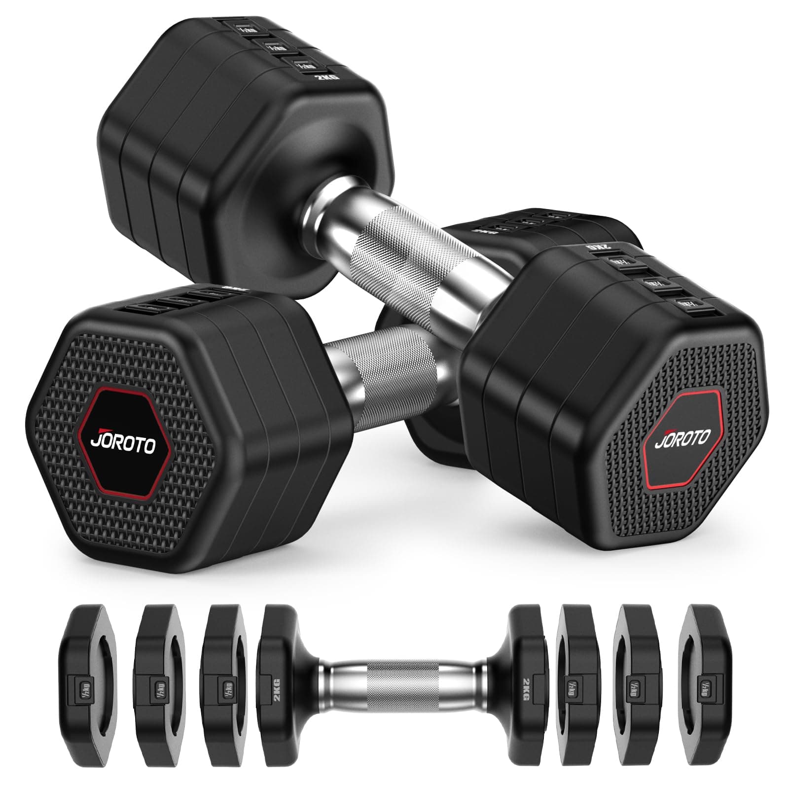 JOROTO JOROTO Hanteln Set, 4-in-1 Verstellbare Hanteln Kurzhanteln 2er set, 2–5 kg