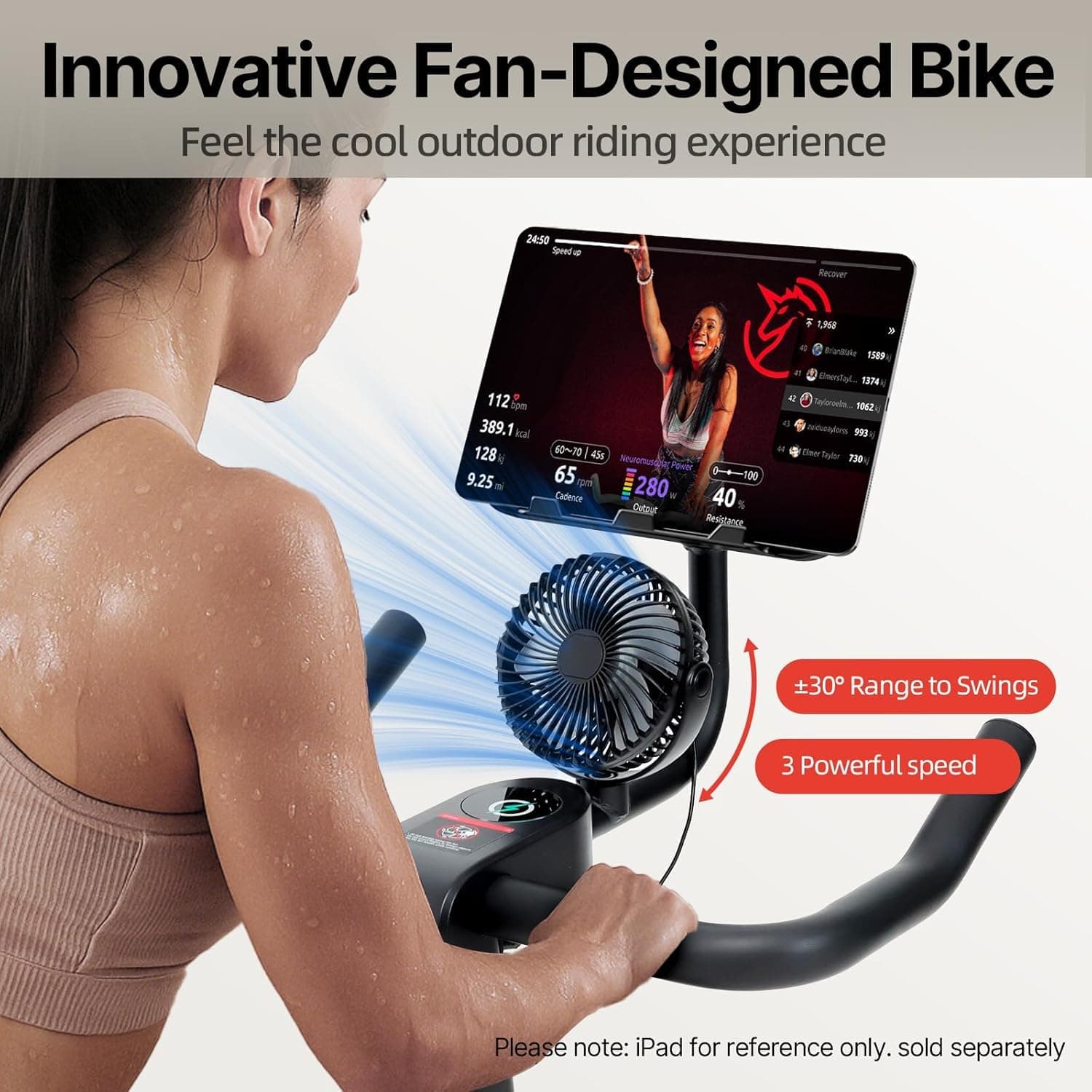 BluEarth Self-Powered Heimtrainer Fahrrad, leise Magnetischem Widerstand,max. 150KG – Bild 3