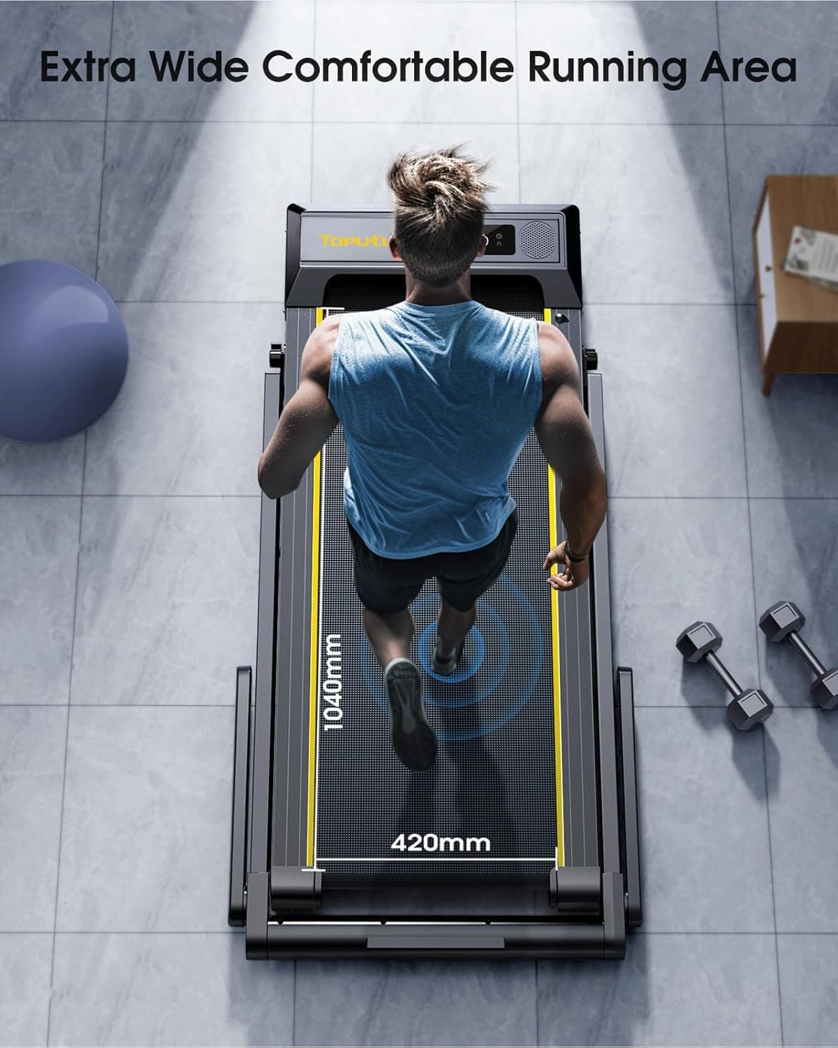 Toputure Folding Treadmill with 12% Incline – Bild 7