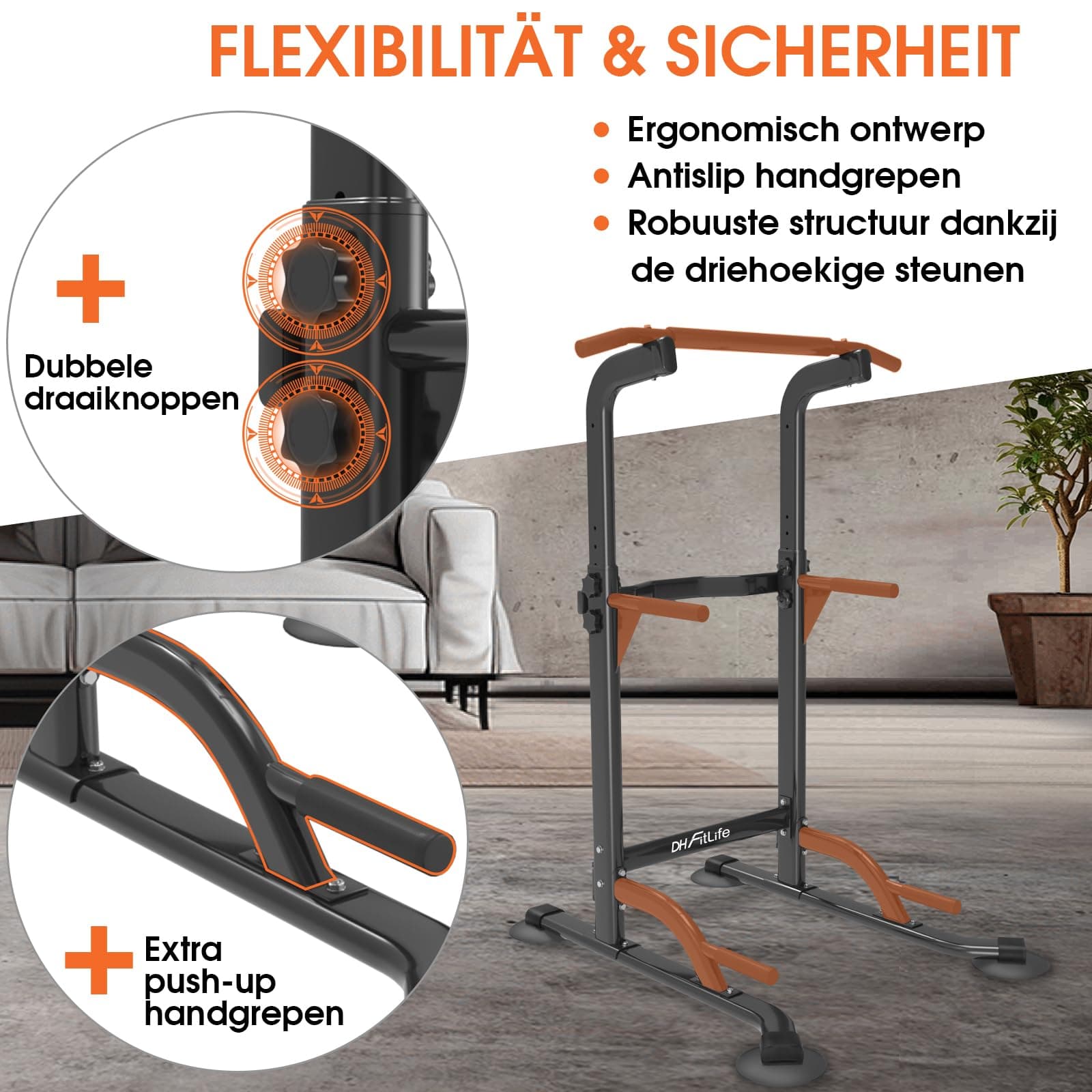 DH FitLife Power Tower Dip Station – Bild 3