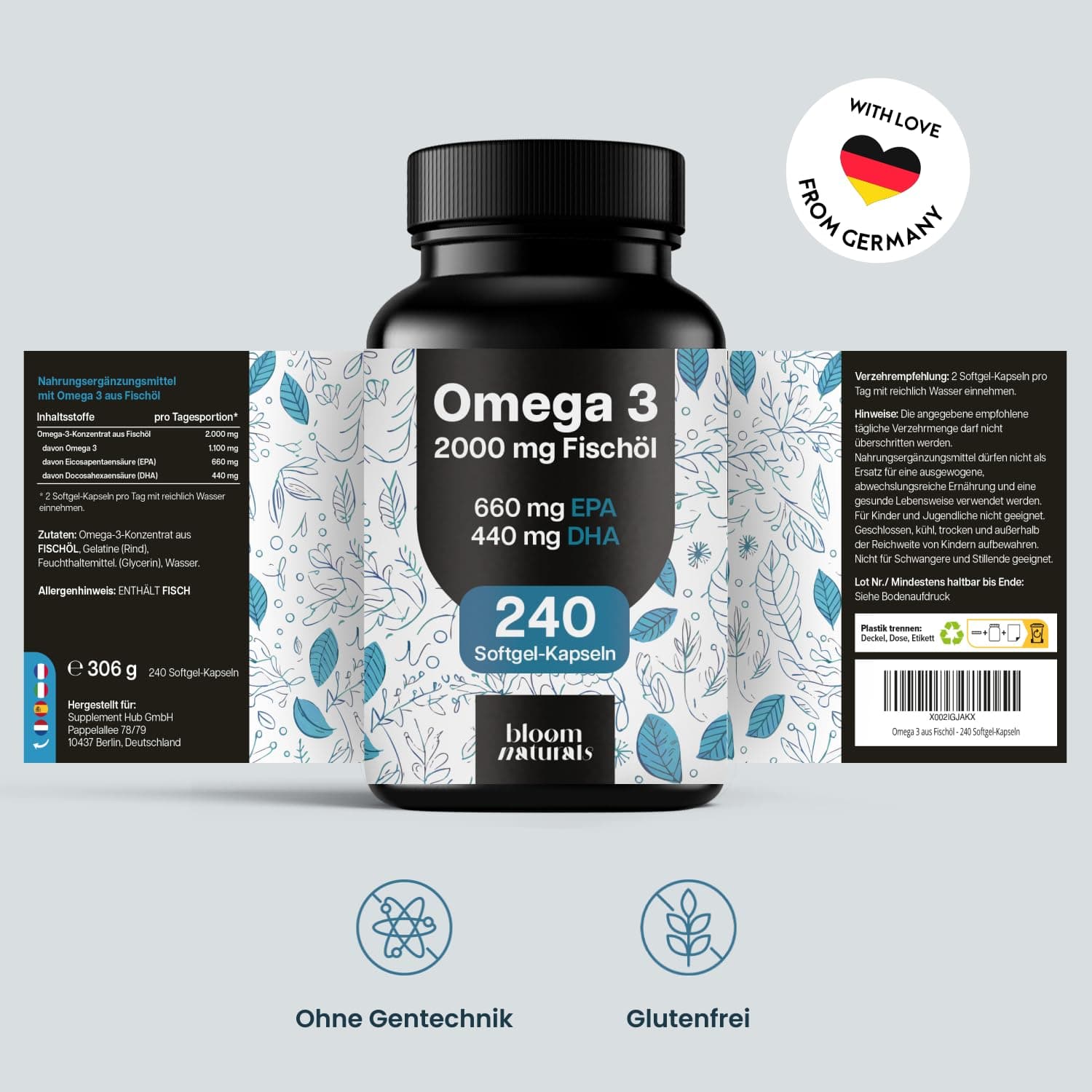 Bloom Naturals Beauty Supplements Oméga 3-240 Capsules – Bild 6