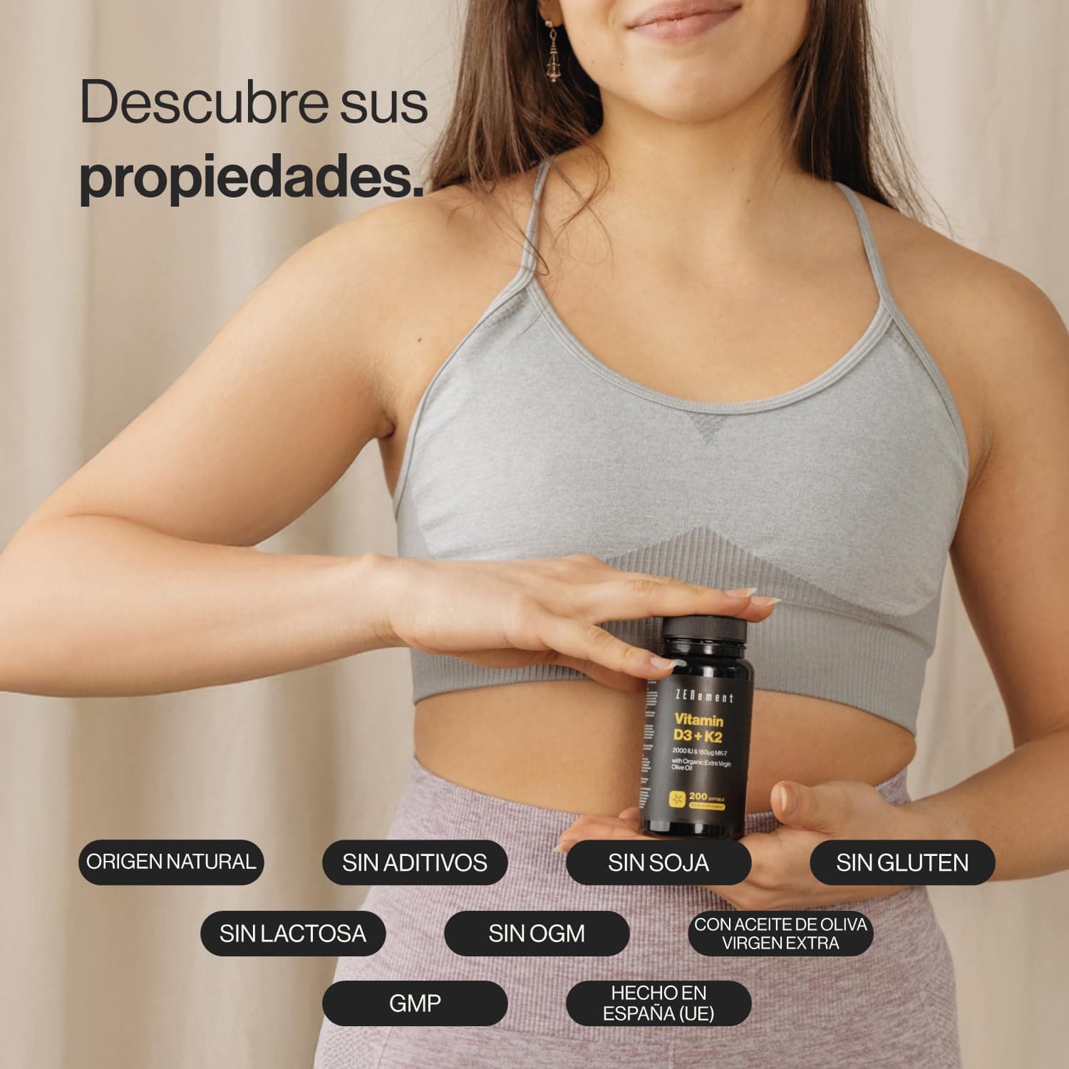 Zenement | Vitamina D3 + K2, Colecalciferolo (2000 UI) & MK-7 (150 μg), 200 Capsule – Bild 2
