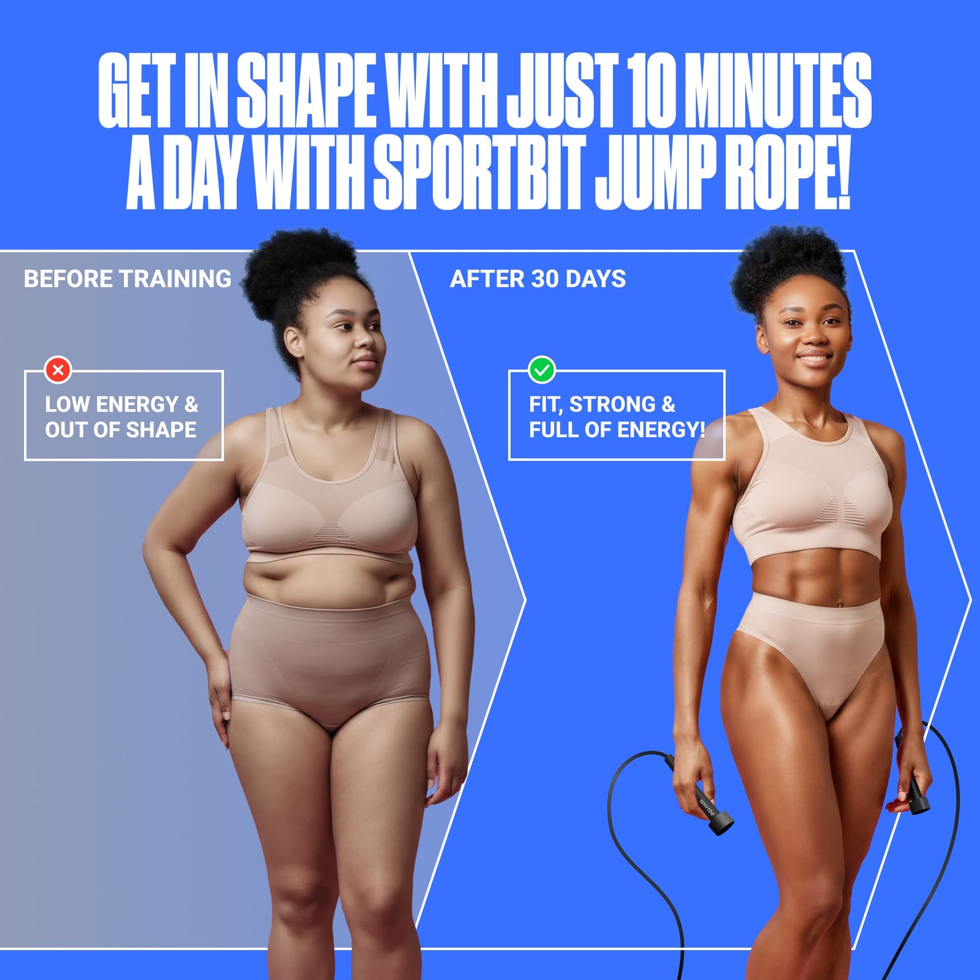SPORTBIT Adjustable Jump Rope for Fitness and Exercise – Bild 3