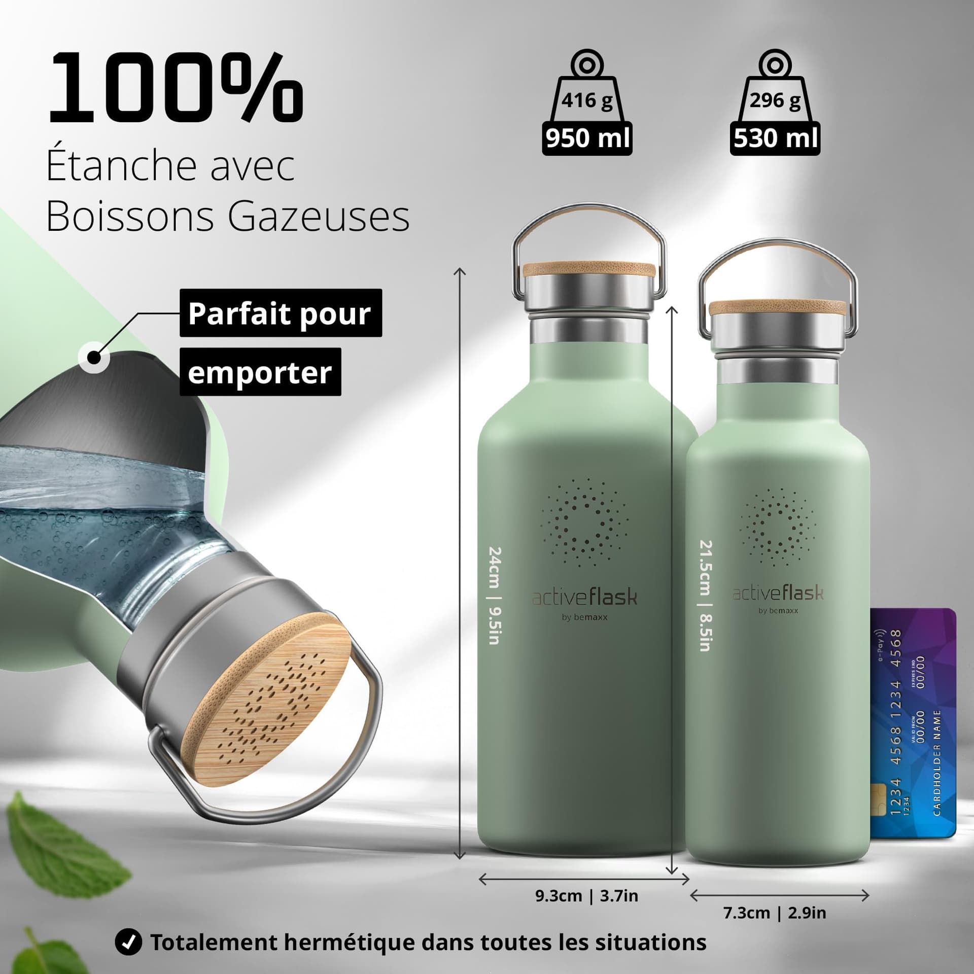 BeMaxx Gourde Inox Isotherme ACTIVE FLASK 1l – Bild 6