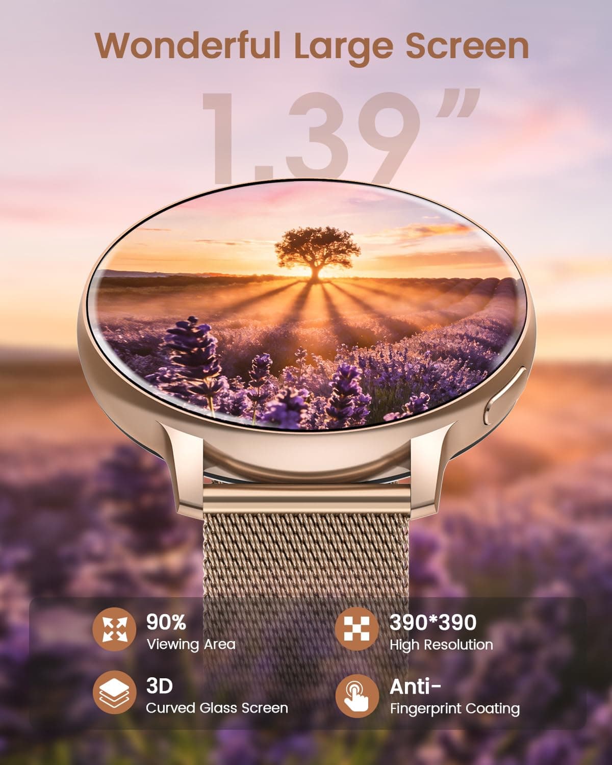 Oliimptek Smartwatch Damen Rund – Bild 2