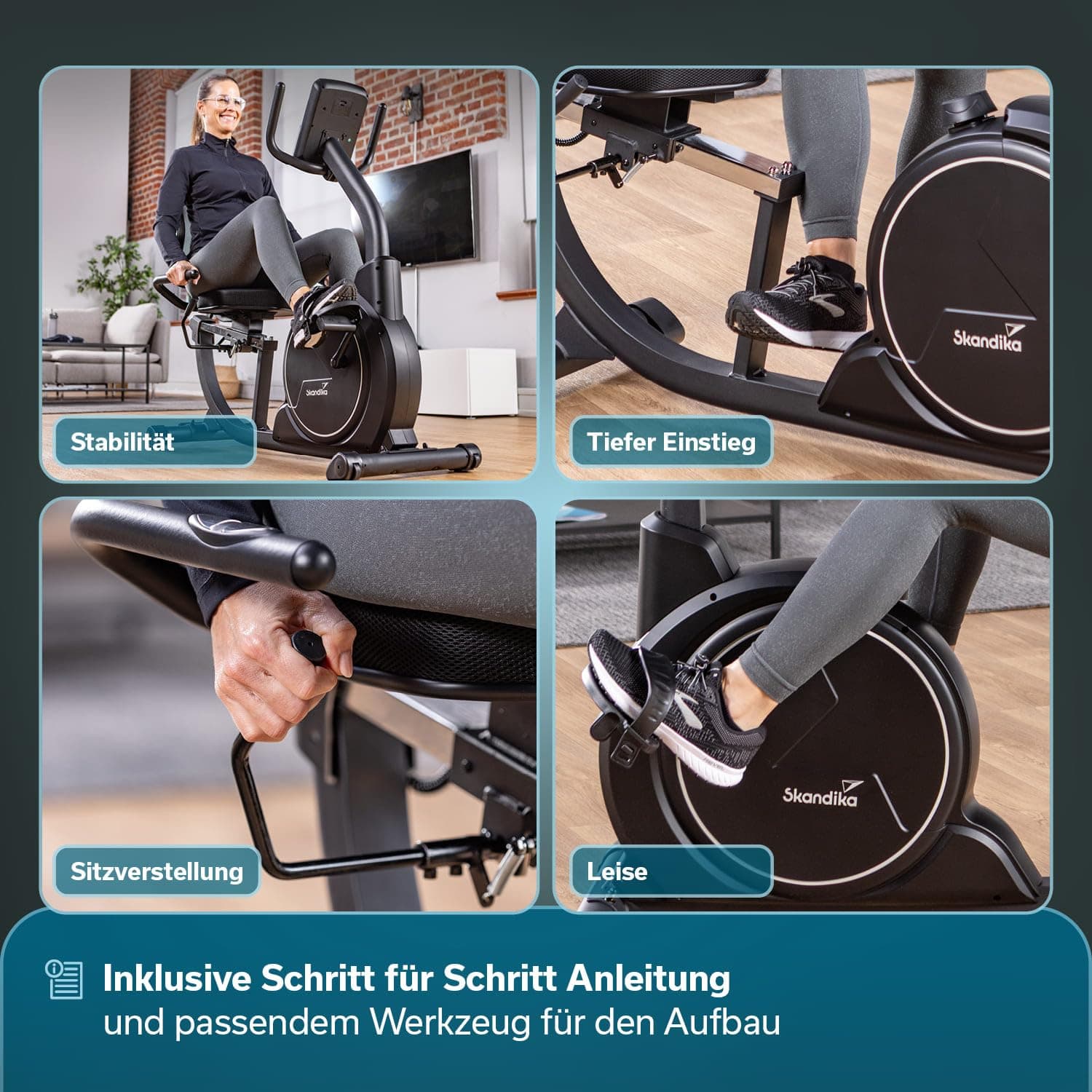 Skandika Liege-Ergometer Cykling P8-H Comfort – Bild 7