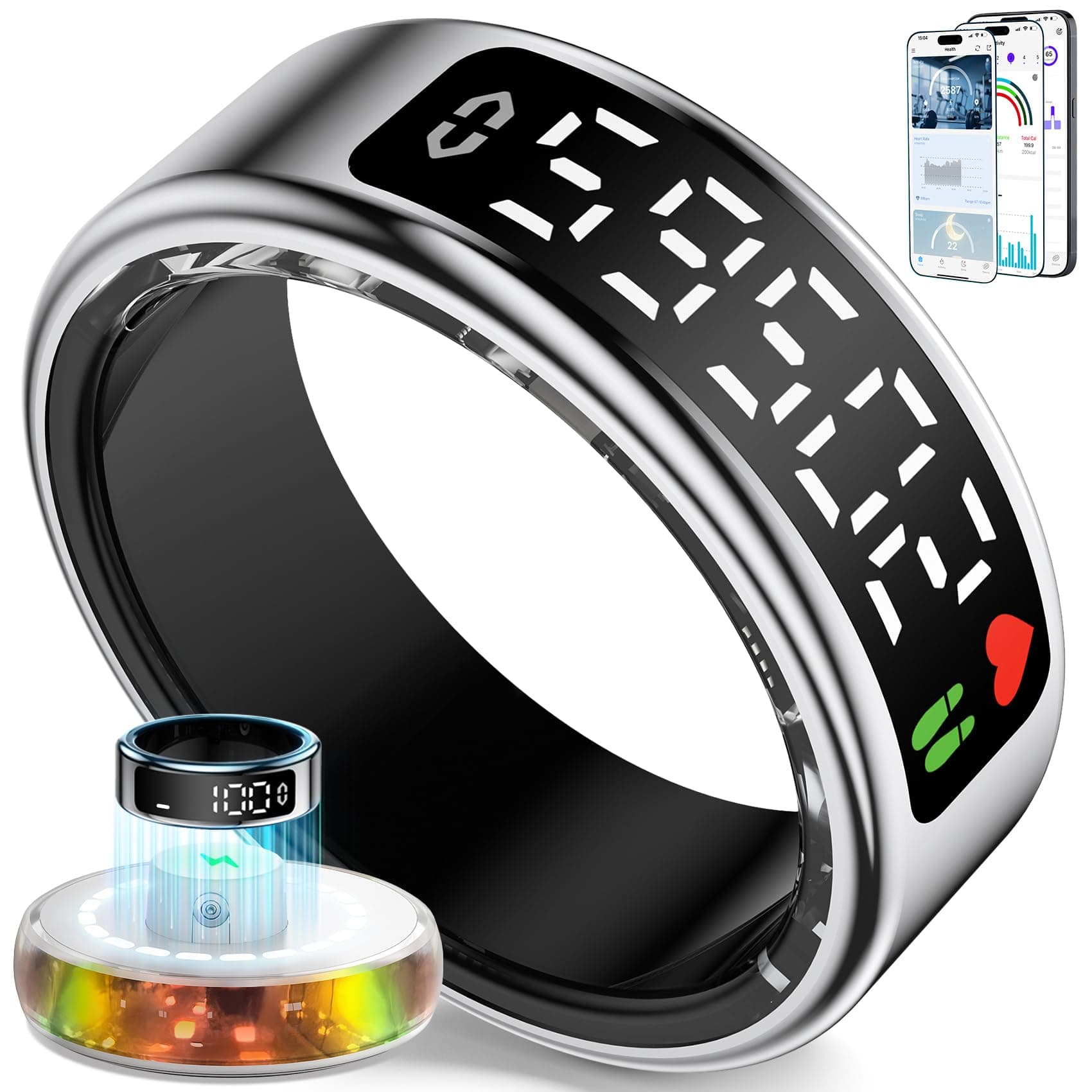 Gulemfy Smart Ring per Uomo Donna